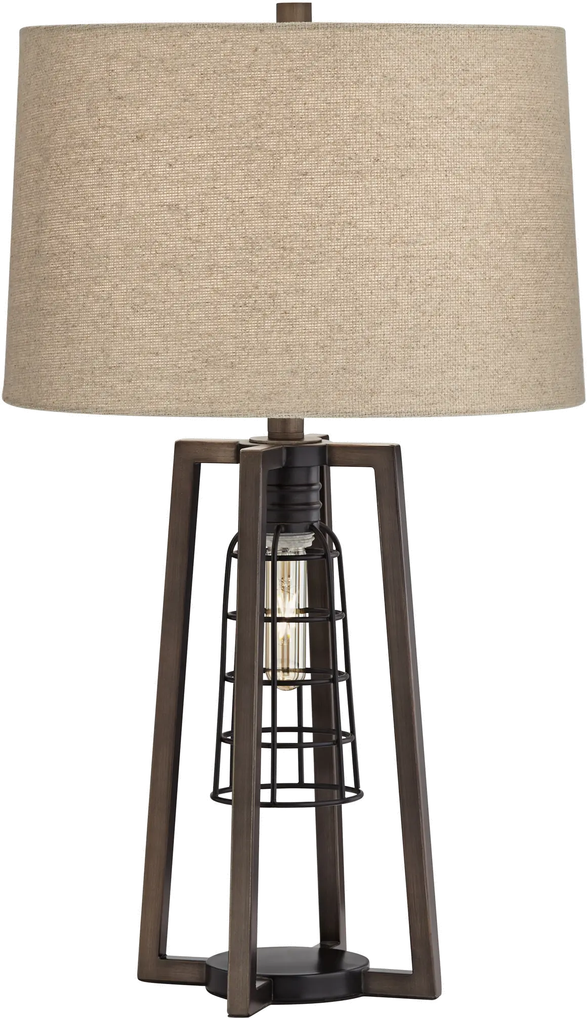 Aged Nickel Caged 2-Light Table Lamp - Julian-1