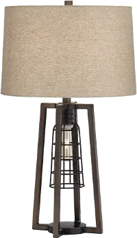 Aged Nickel Caged 2-Light Table Lamp - Julian