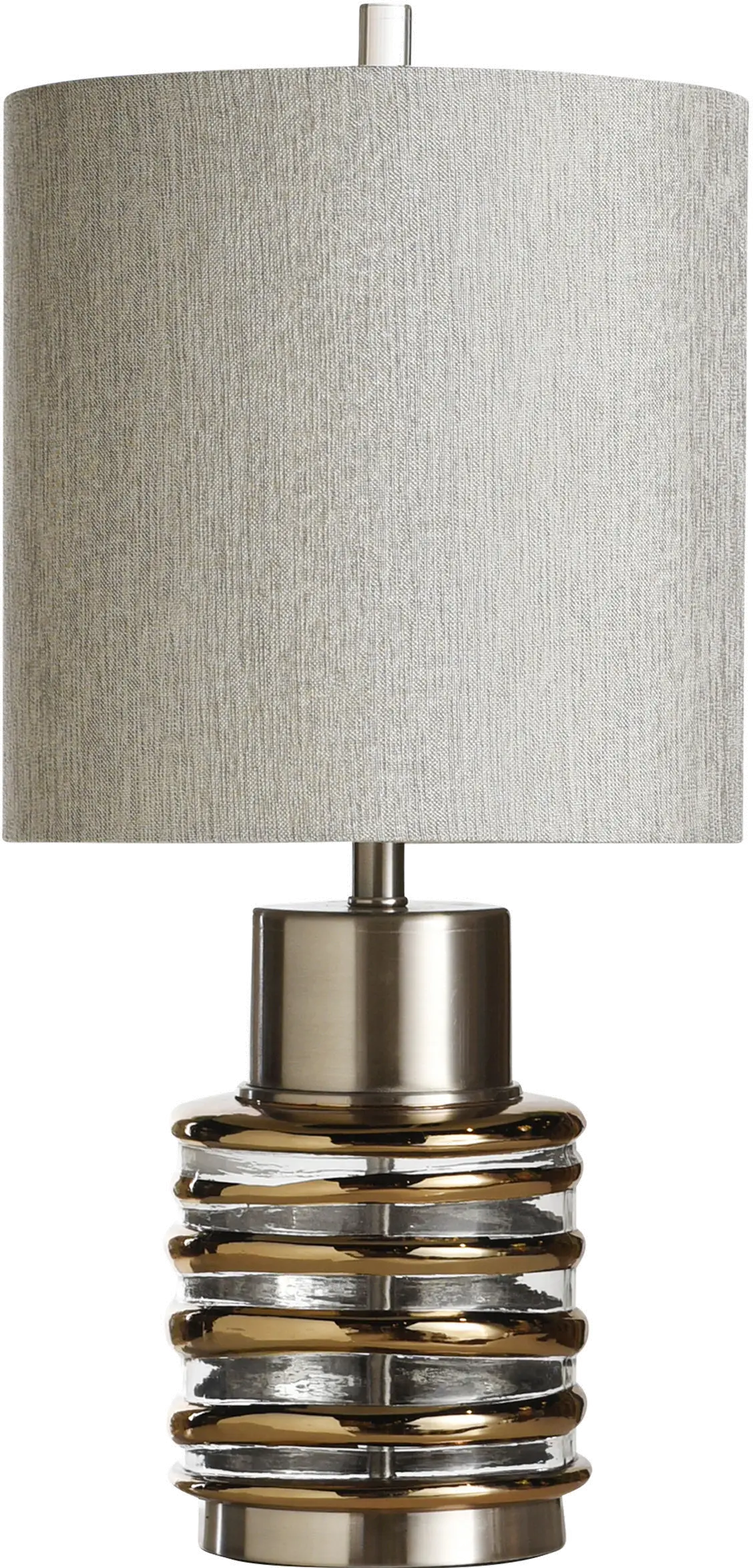 27 Inch Silver, Bronze and Glass Transitional Table Lamp-1