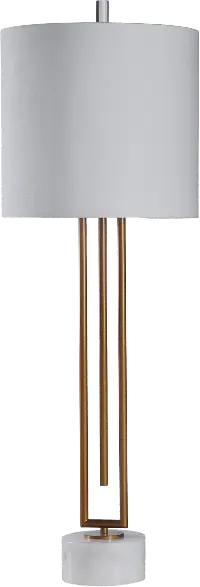43 Inch Gold and White Marble Contemporary Table Lamp