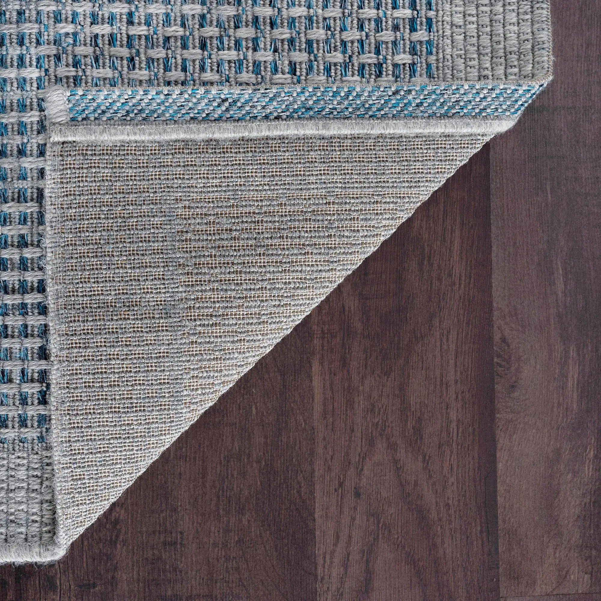 SRN10068X10 Serenity 8 x 10 Modern Solid Blue Indoor-Outdoor Rug-4