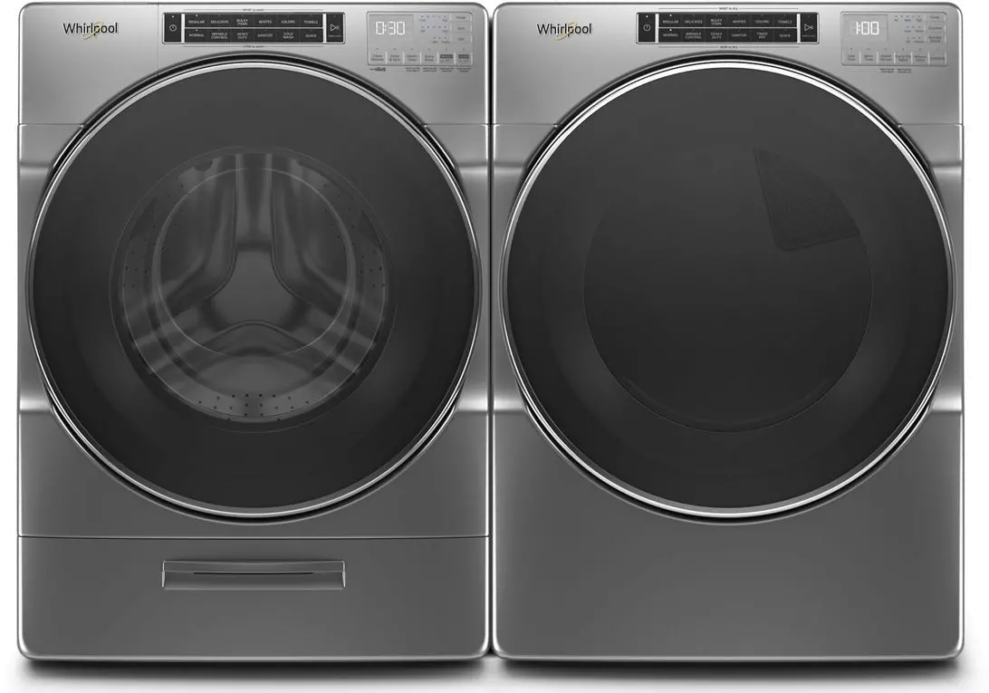 .WHP-8620-CRM-ELE-PR Whirlpool Laundry Pair with Front Load Washer and Electric Dryer - Chrome-1