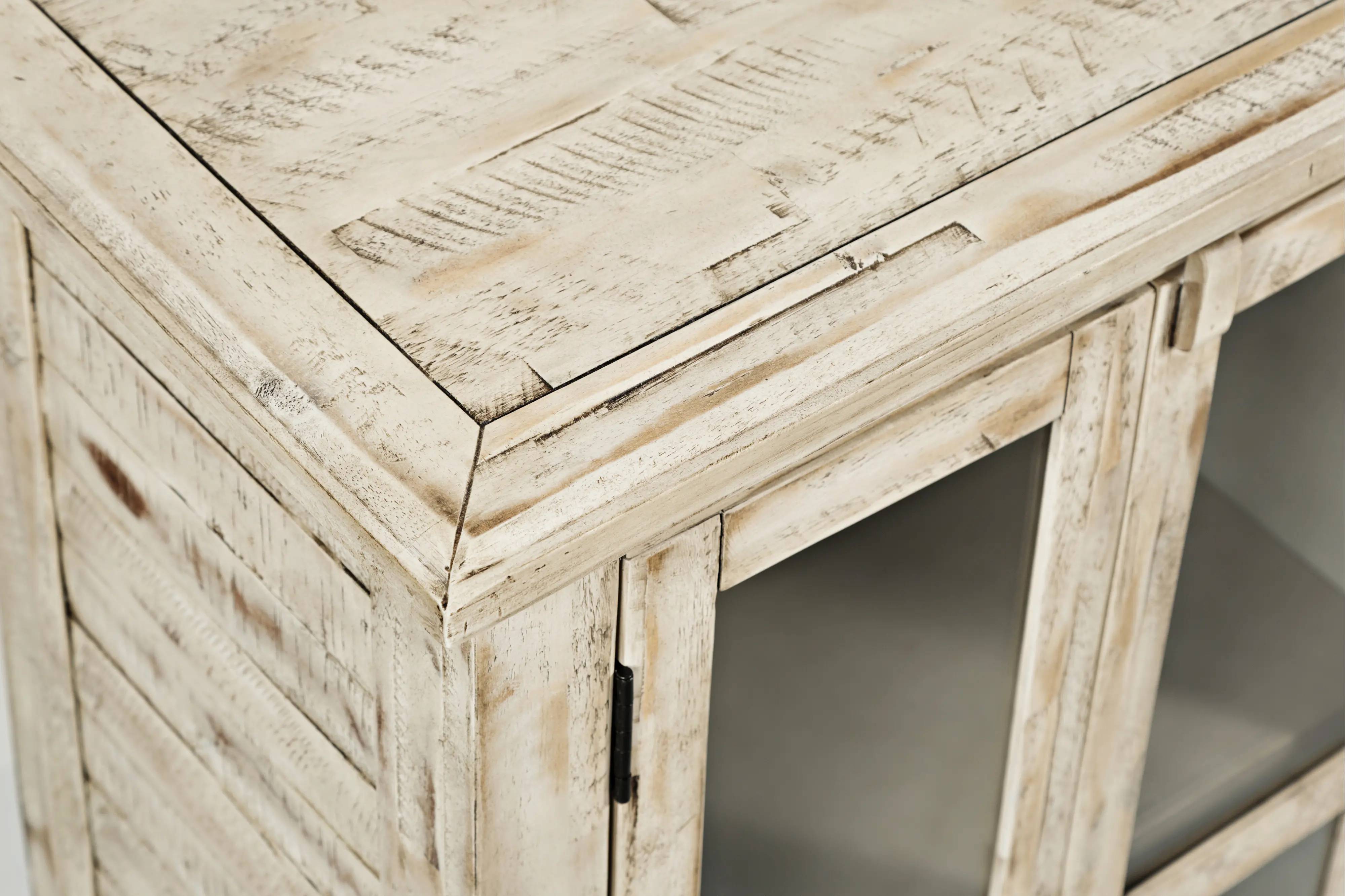 Rustic Shores Cream Scrimshaw Accent Cabinet-3