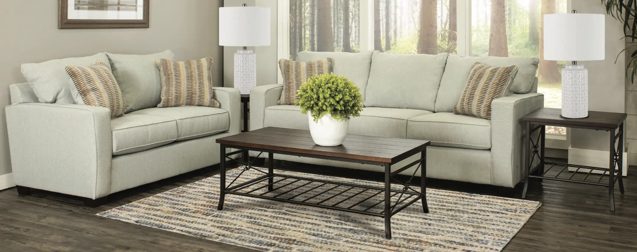 7PC/GAVIN/SKY/SLTL Gavin Sky Gray 7 Piece Living Room Set-1