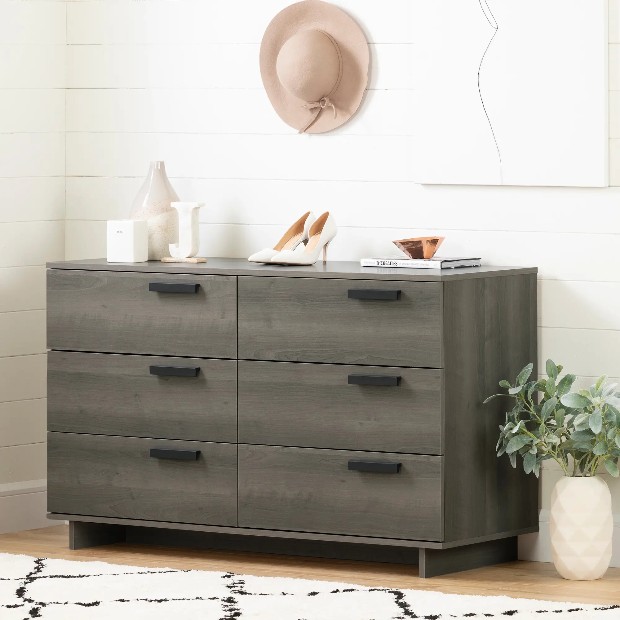 12227 Modern Gray Maple 6 Drawer Double - South Shore-2