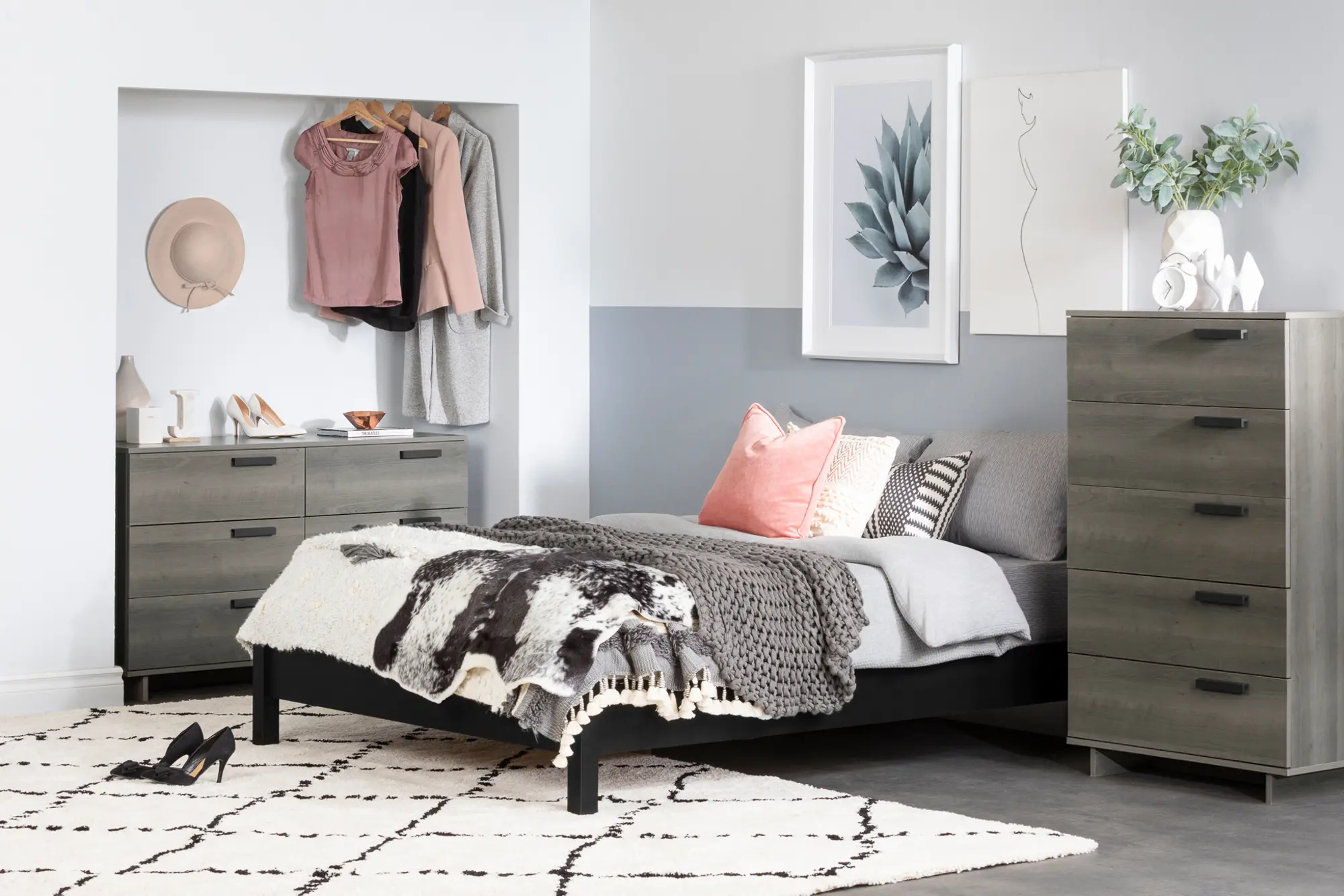 12227 Modern Gray Maple 6 Drawer Double - South Shore-6