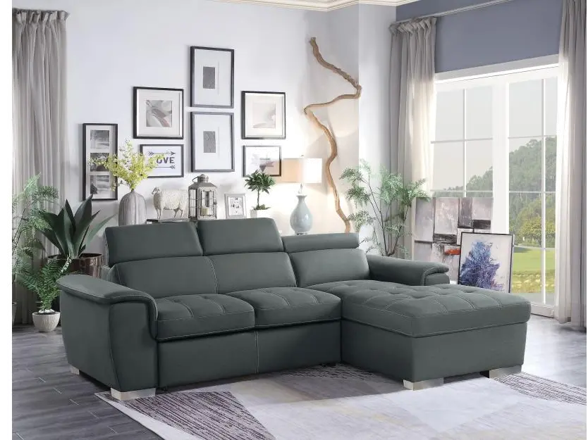 Ferriday Pullout Sofa Bed with Storage Chaise-2