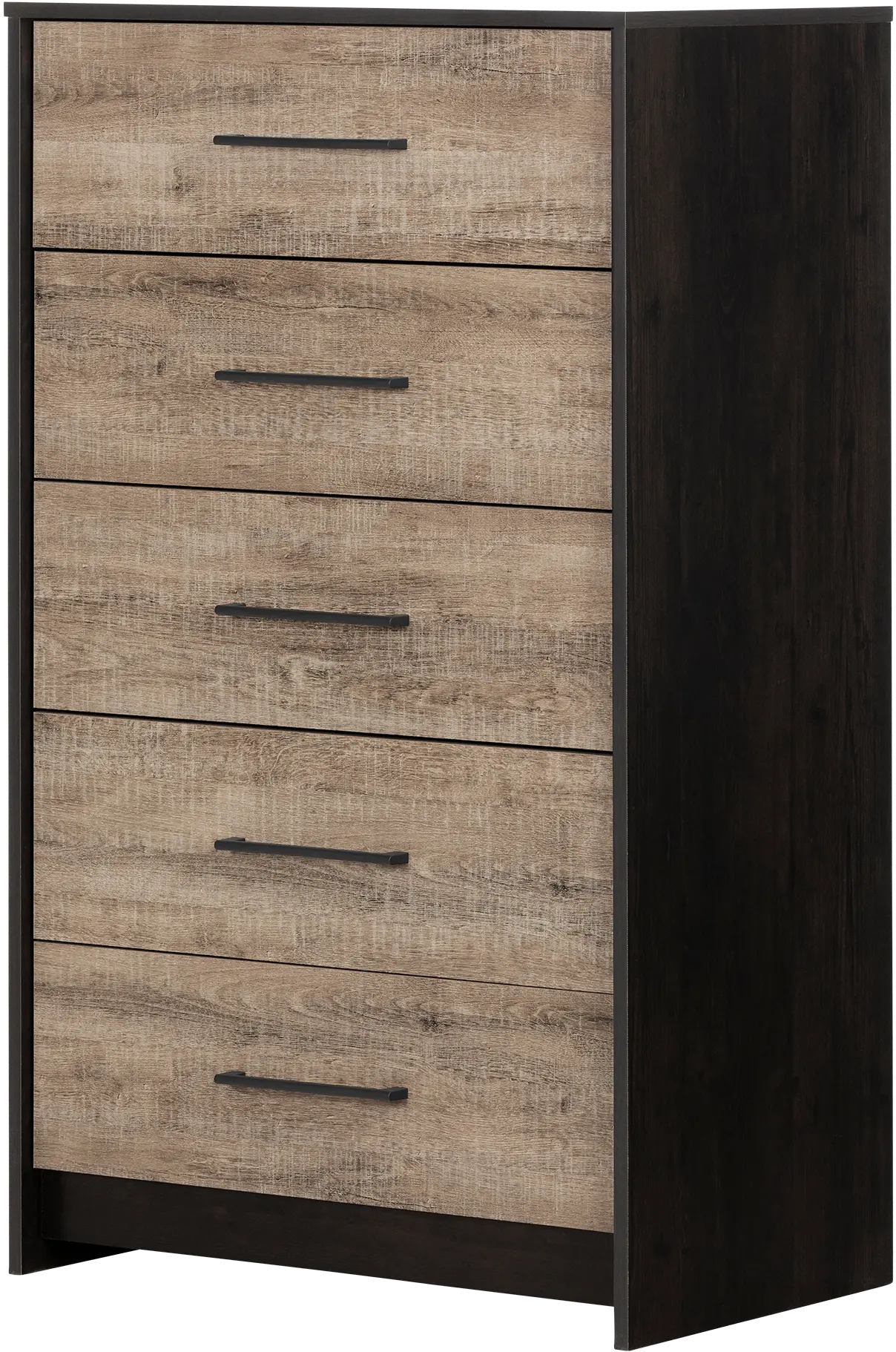 12228 Modern Weathered Oak and Brown 5 Drawer Chest - South Shore-1