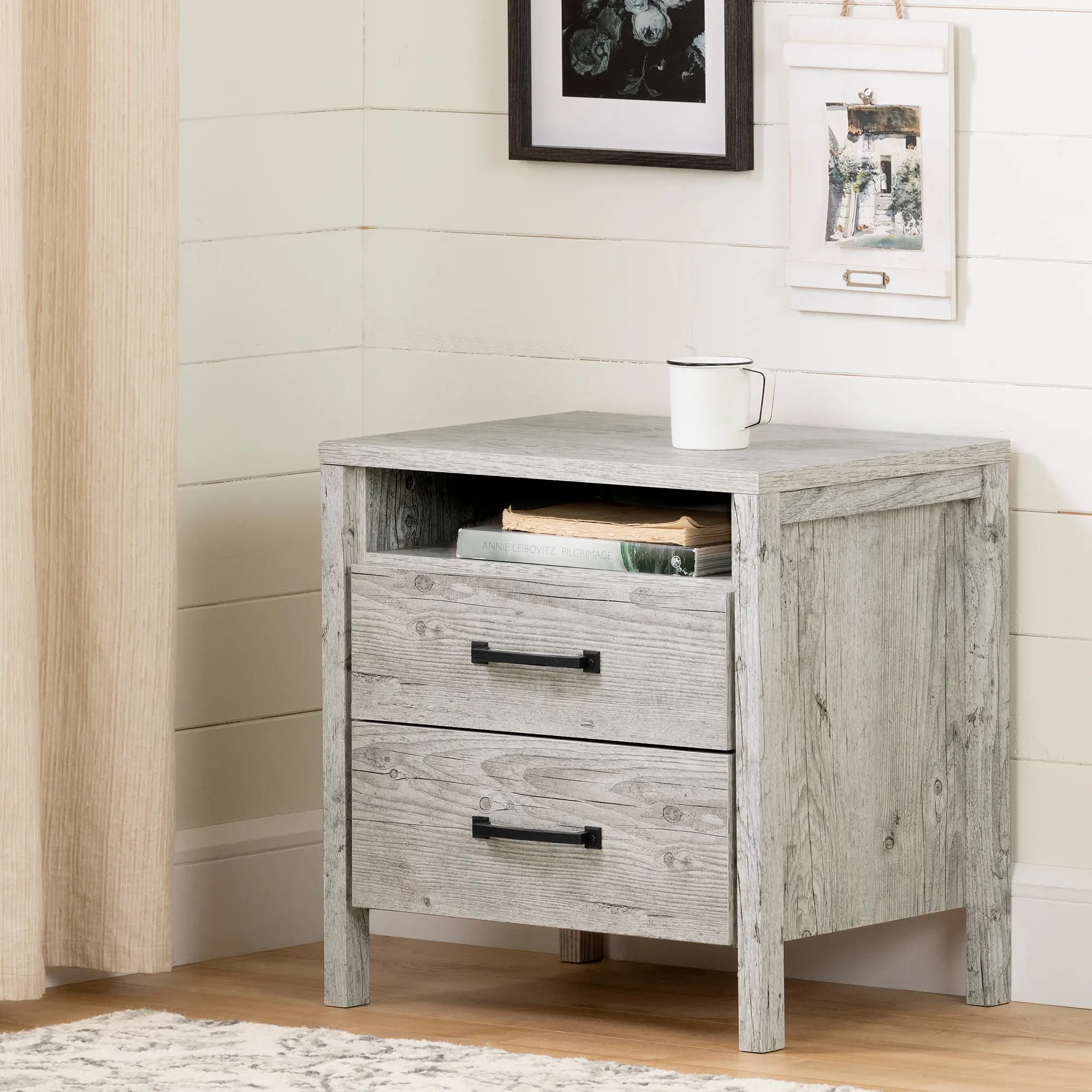 11898 Gravity Contemporary Rustic Seaside Pine Nightstand - South Shore-2