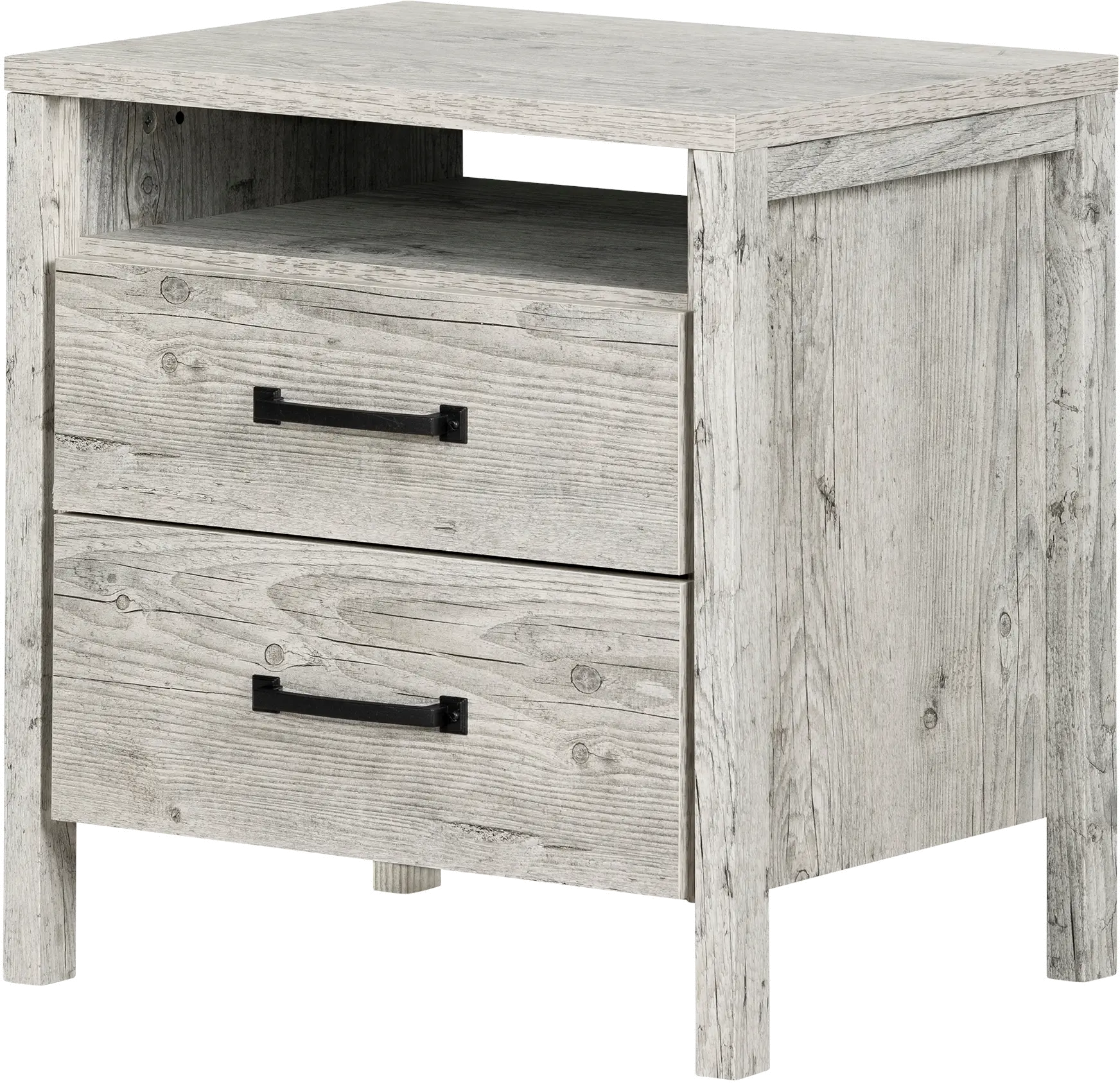 11898 Gravity Contemporary Rustic Seaside Pine Nightstand - South Shore-1