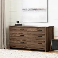 11936 Tao Modern Walnut 6 Drawer Dresser - South Shore