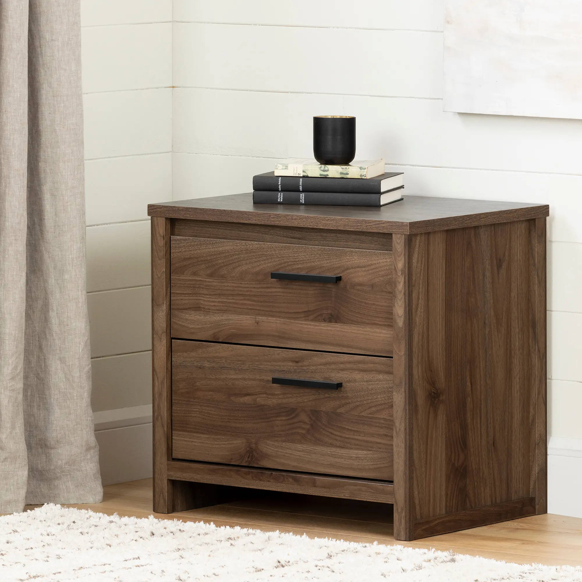11938 Tao Modern Walnut 2 Drawer Nightstand - South Shore-2