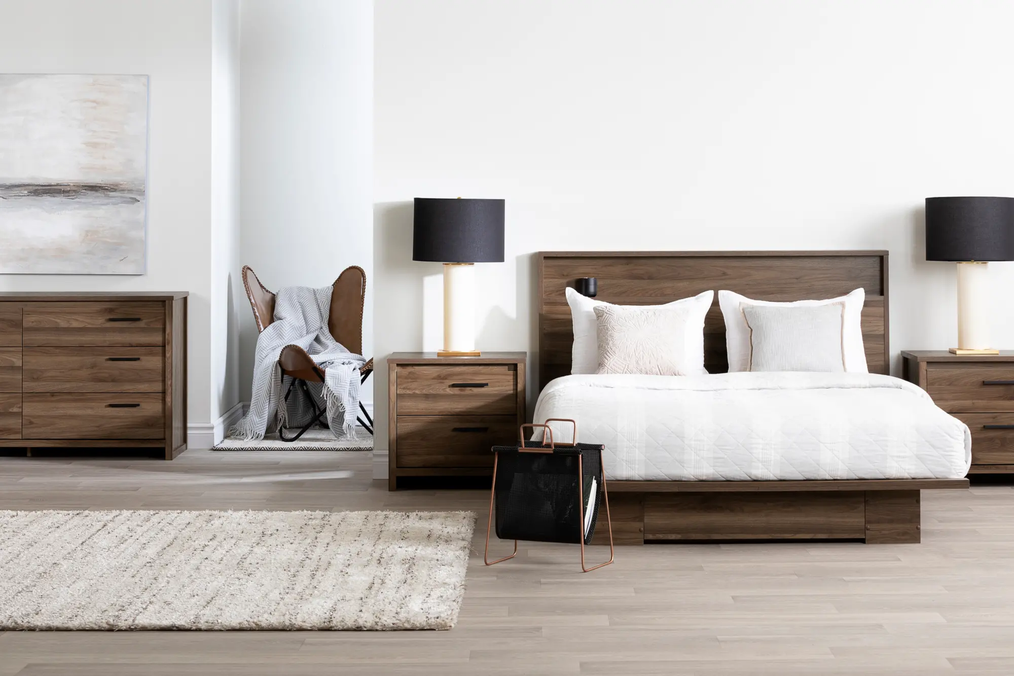 11938 Tao Modern Walnut 2 Drawer Nightstand - South Shore-4