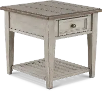 824-OT1020 Heartland Weathered White Oak End Table with Drawer