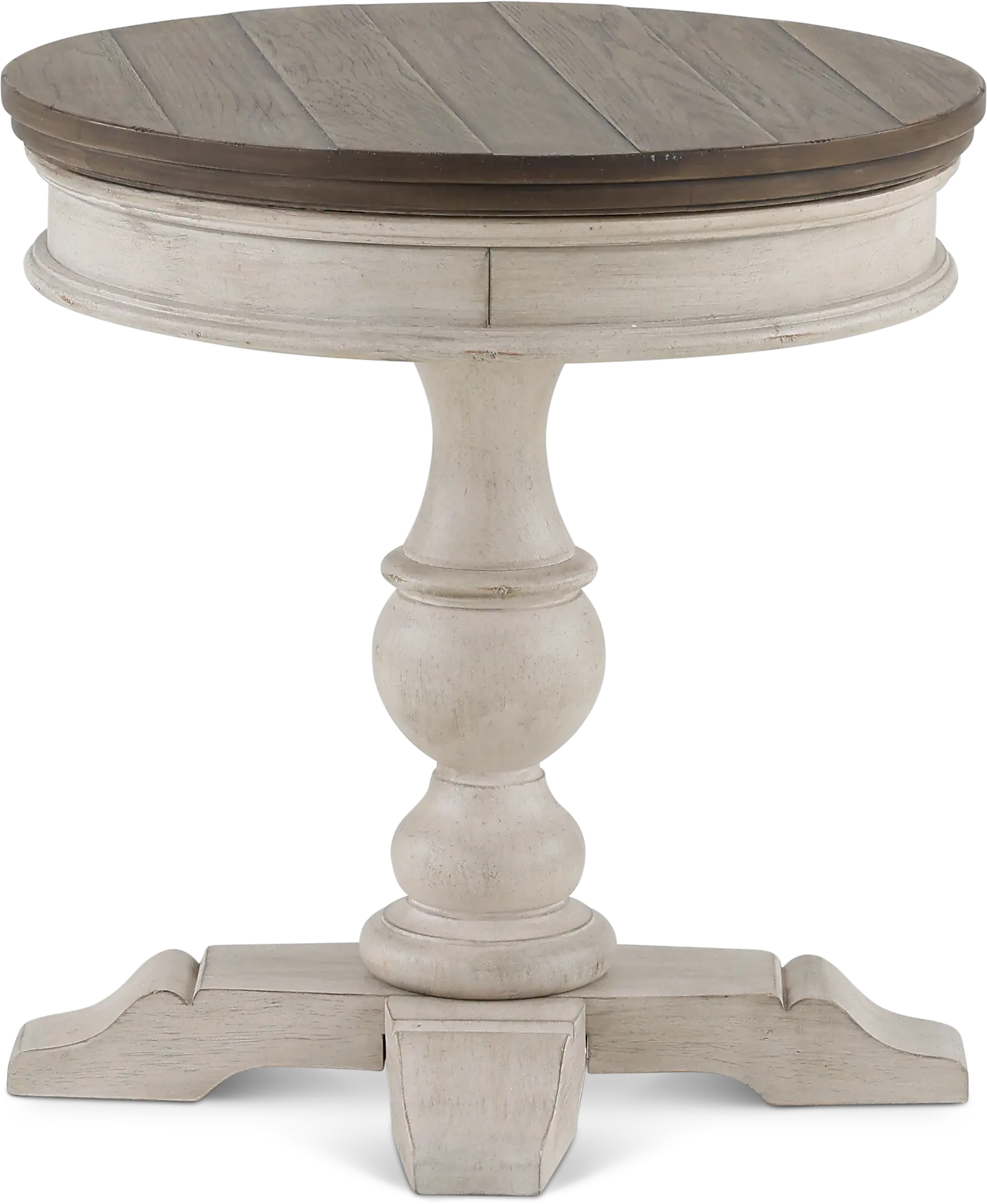 824-OT1022 Heartland Weathered White Oak and Tobacco Round Side Table-1