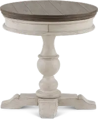 824-OT1022 Heartland Weathered White Oak and Tobacco Round Side Table