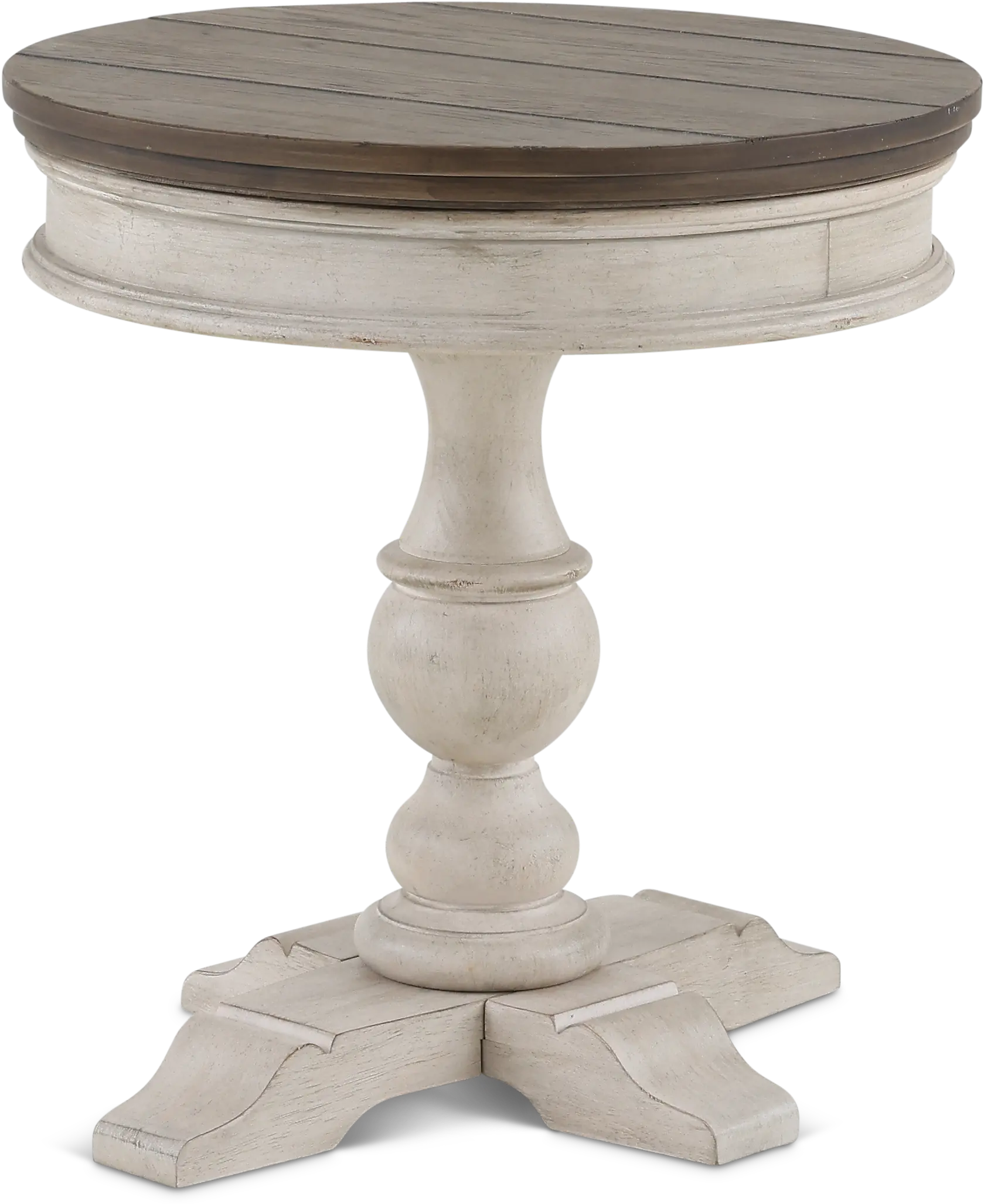 824-OT1022 Heartland Weathered White Oak and Tobacco Round Side Table-4