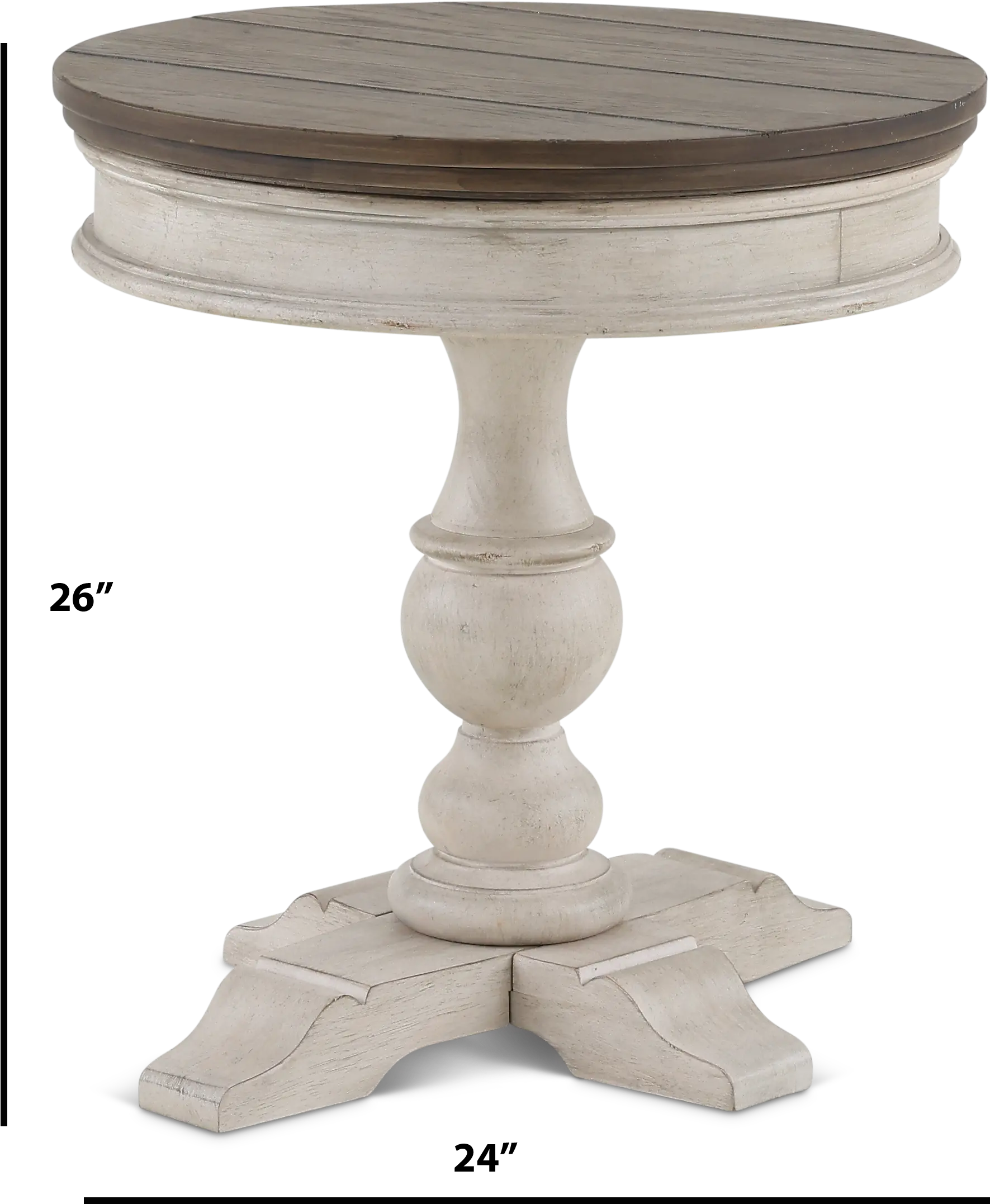 824-OT1022 Heartland Weathered White Oak and Tobacco Round Side Table-3