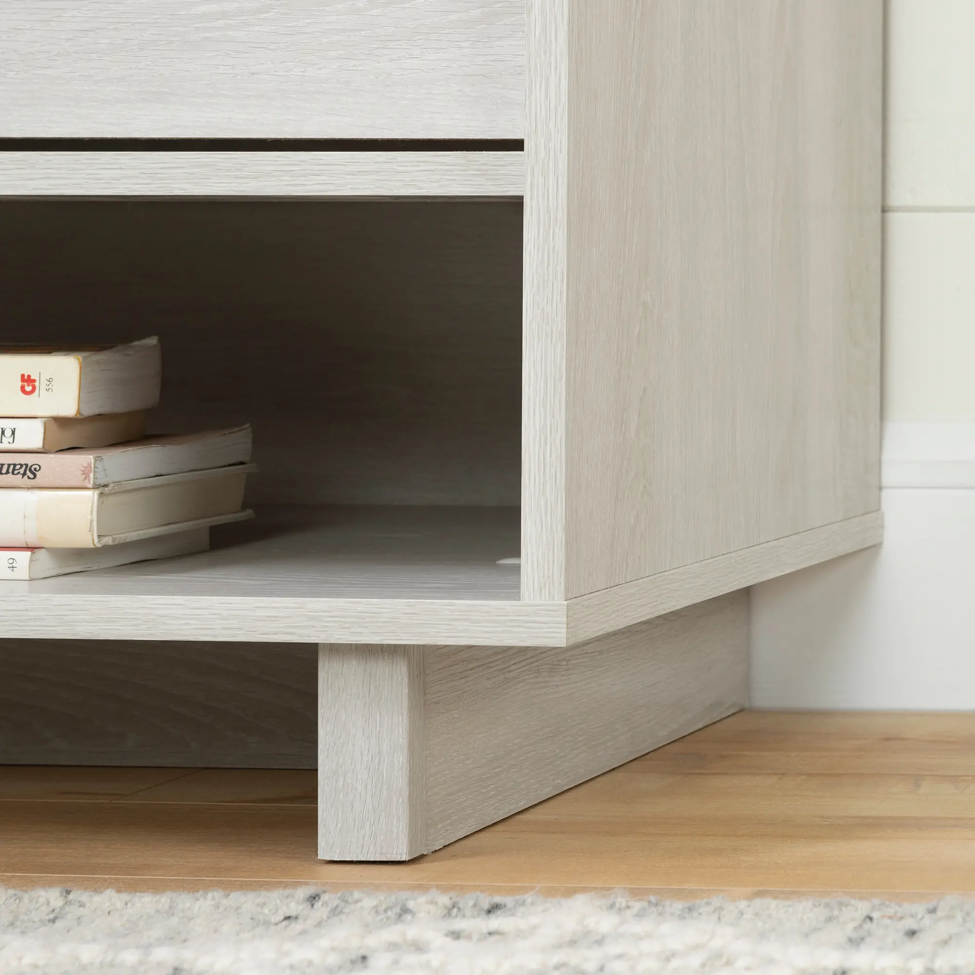 11954 Modern Light Gray Nightstand with Sliding Shelf - South Shore-4