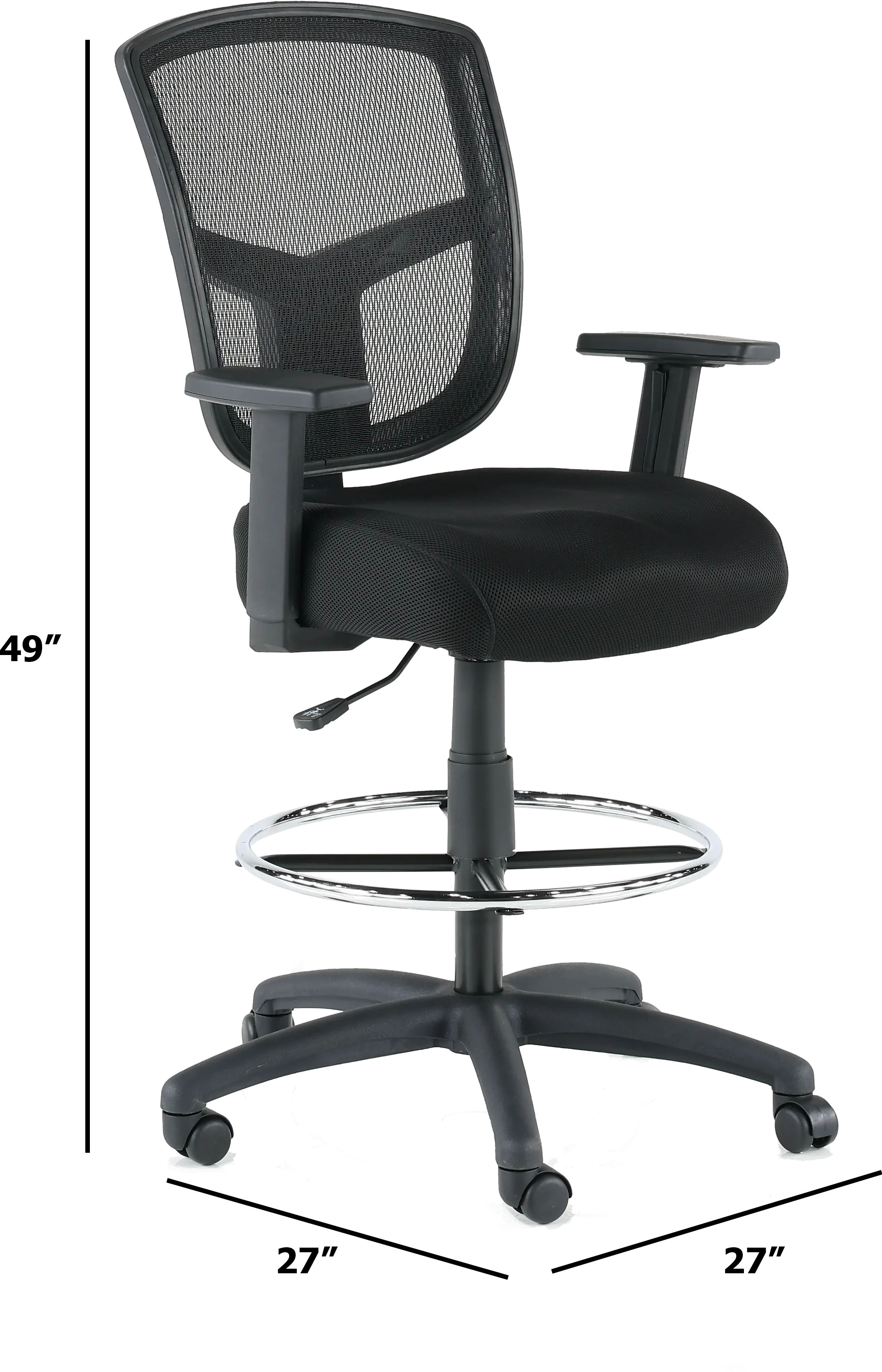 Black Mesh Office Drafting Chair - Drafting Chair Series-5