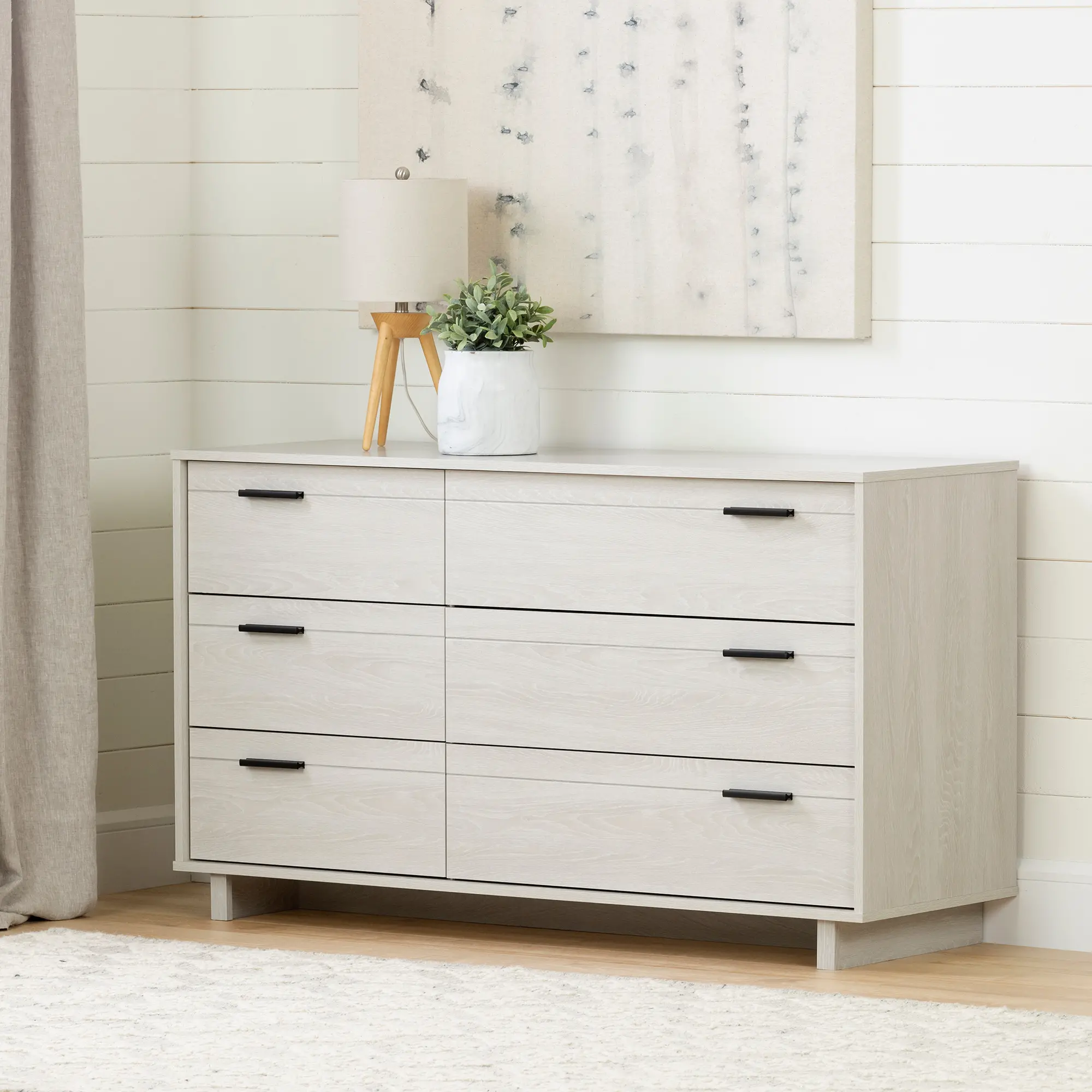 11950 Modern Light Gray Oak Dresser - South Shore-2