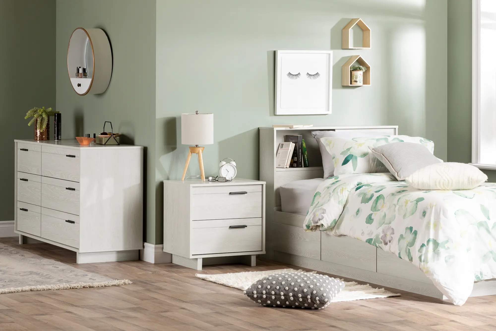 11950 Modern Light Gray Oak Dresser - South Shore-3