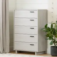 11951 Modern Light Gray Oak Chest of Drawers - South Shore