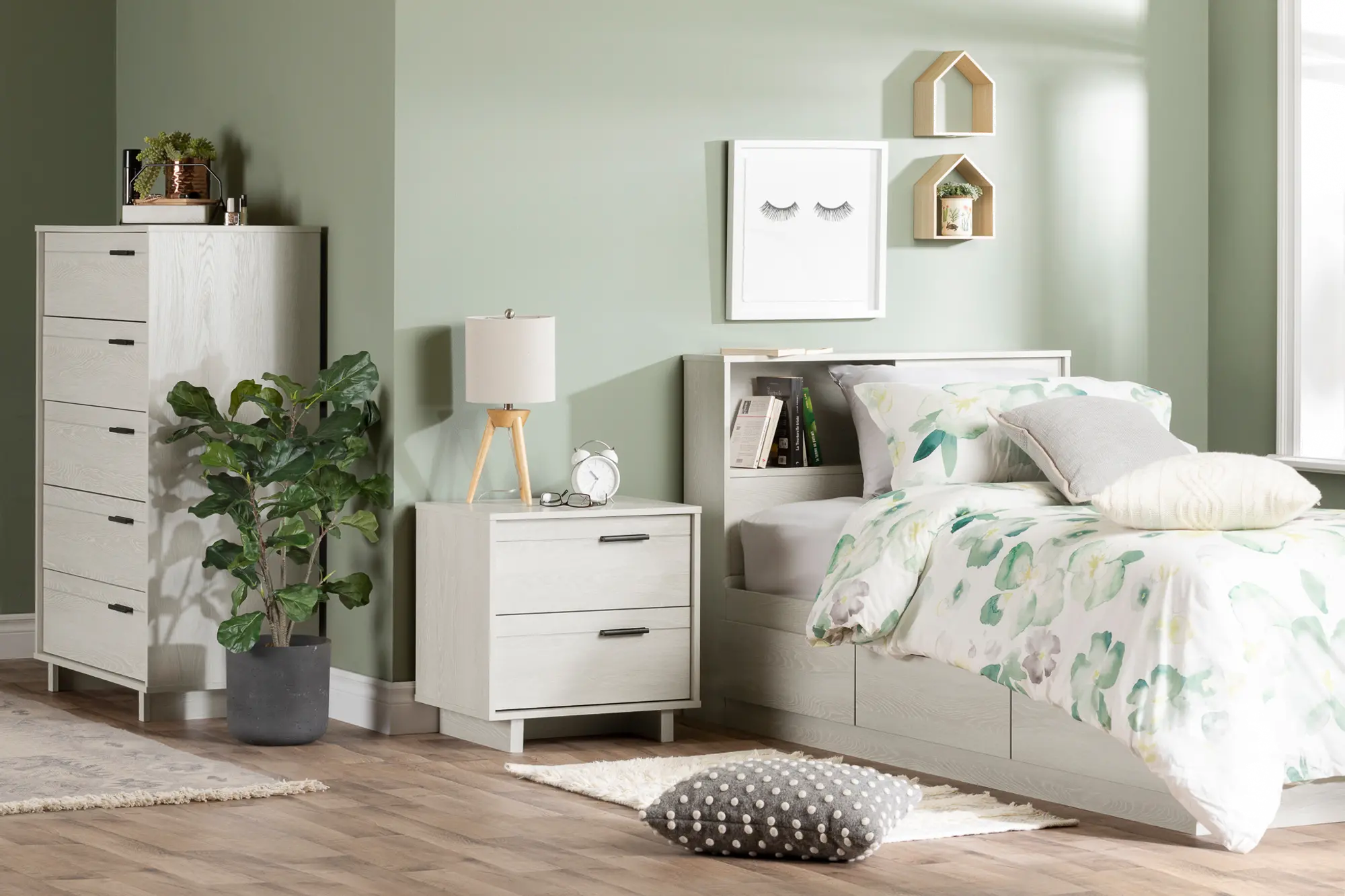 11951 Modern Light Gray Oak Chest of Drawers - South Shore-5