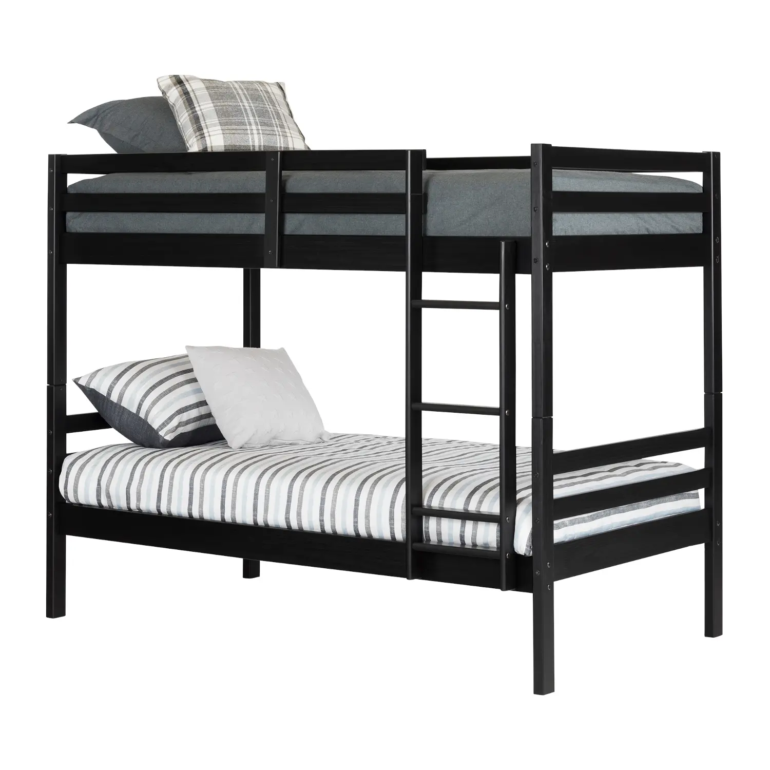 11819 Industrial Modern Black Twin-over-Twin Bunk Bed - South Shore-1