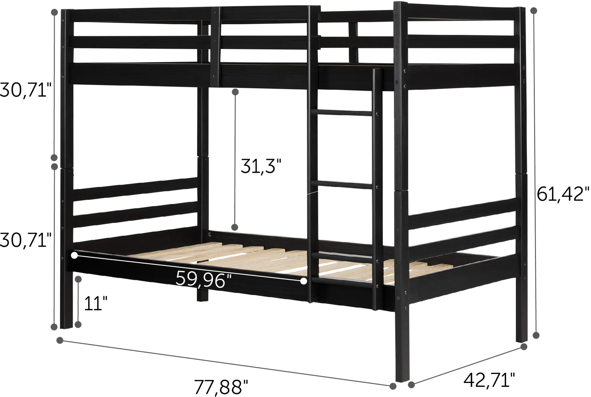 11819 Industrial Modern Black Twin-over-Twin Bunk Bed - South Shore-7
