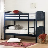 11820 Cottage Navy Blue Twin-over-Twin Bunk Bed - South Shore