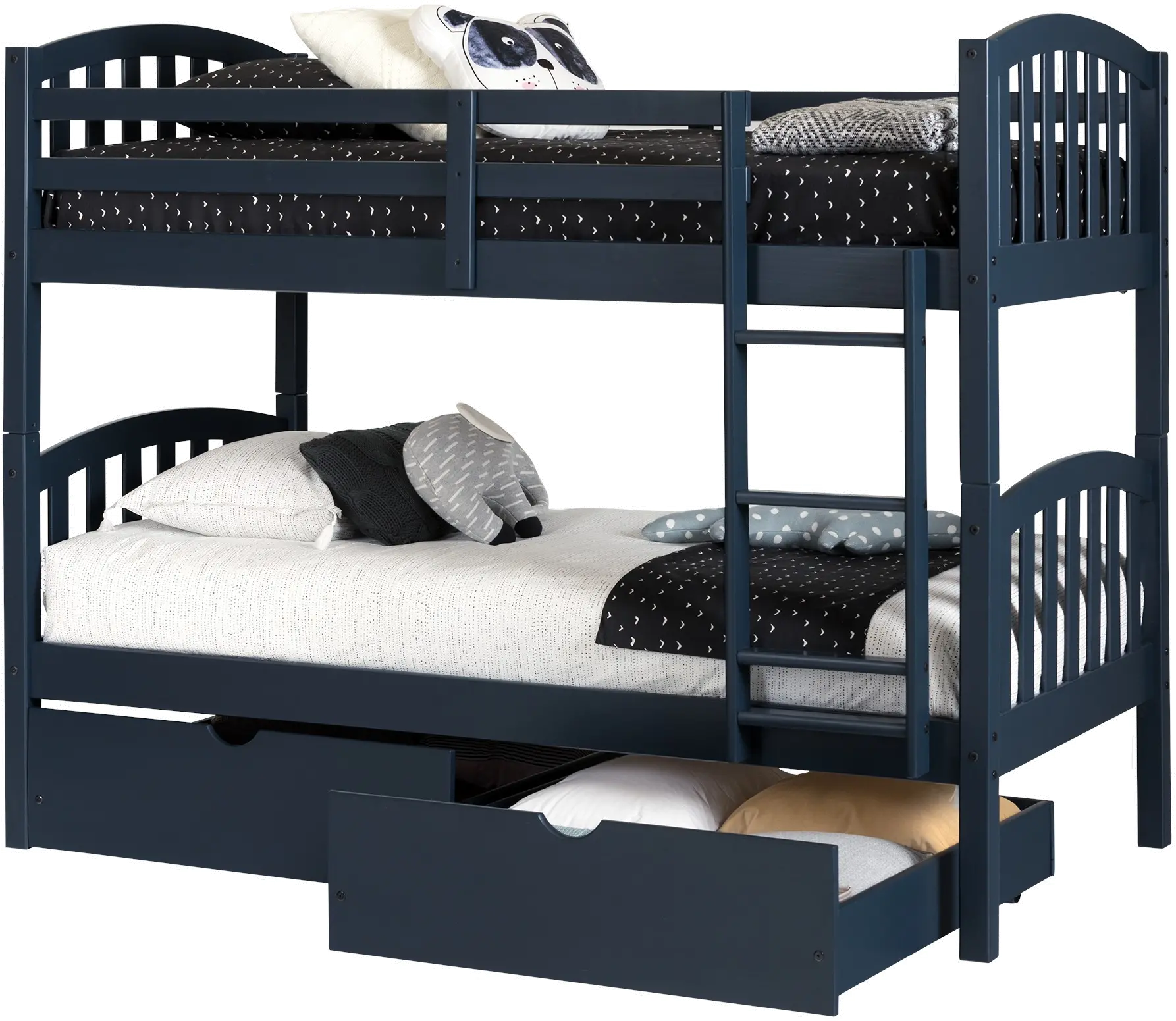 11824 Ulysses Navy Blue Twin-over-Twin Bunk Bed with Drawers - South Shore-5