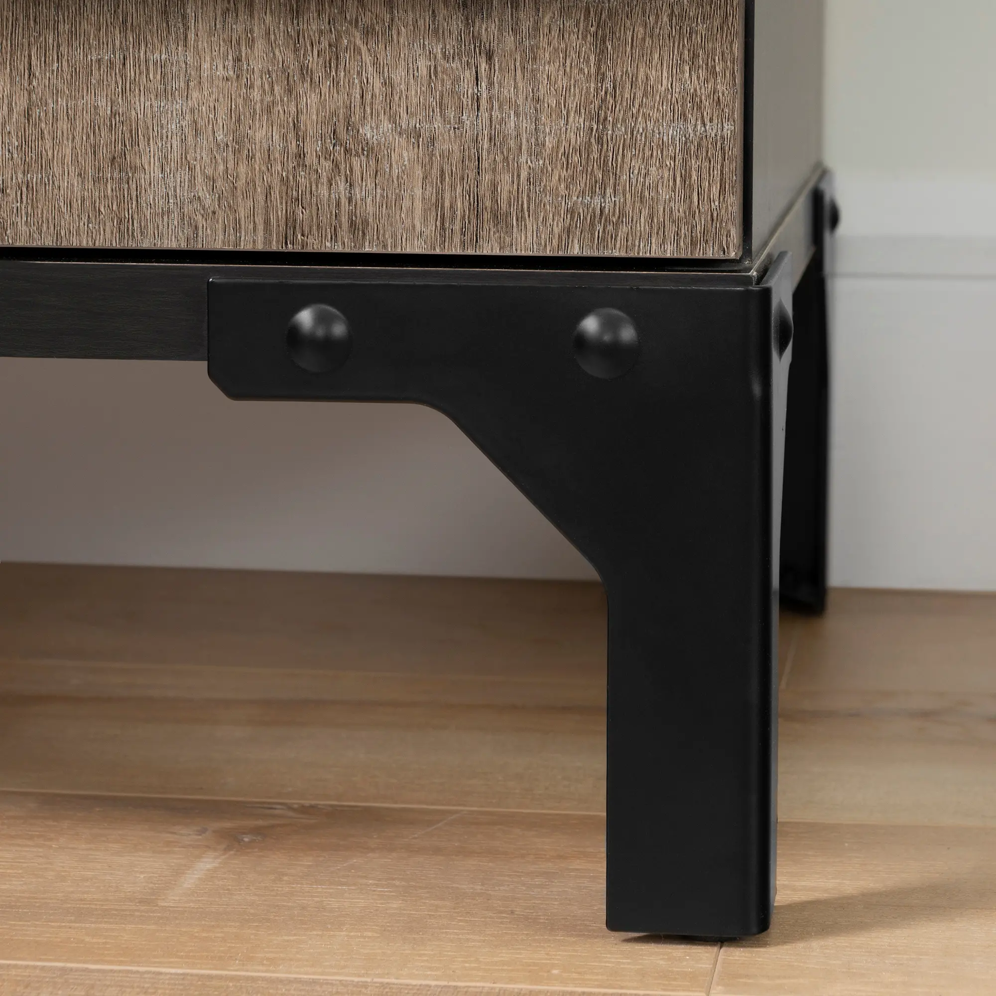 10710 Weathered Oak and Ebony Bar Cabinet - South Shore-4