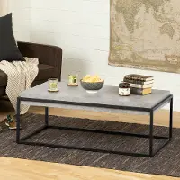12066 Mezzy Concrete Gray and Black Coffee Table - South Shore