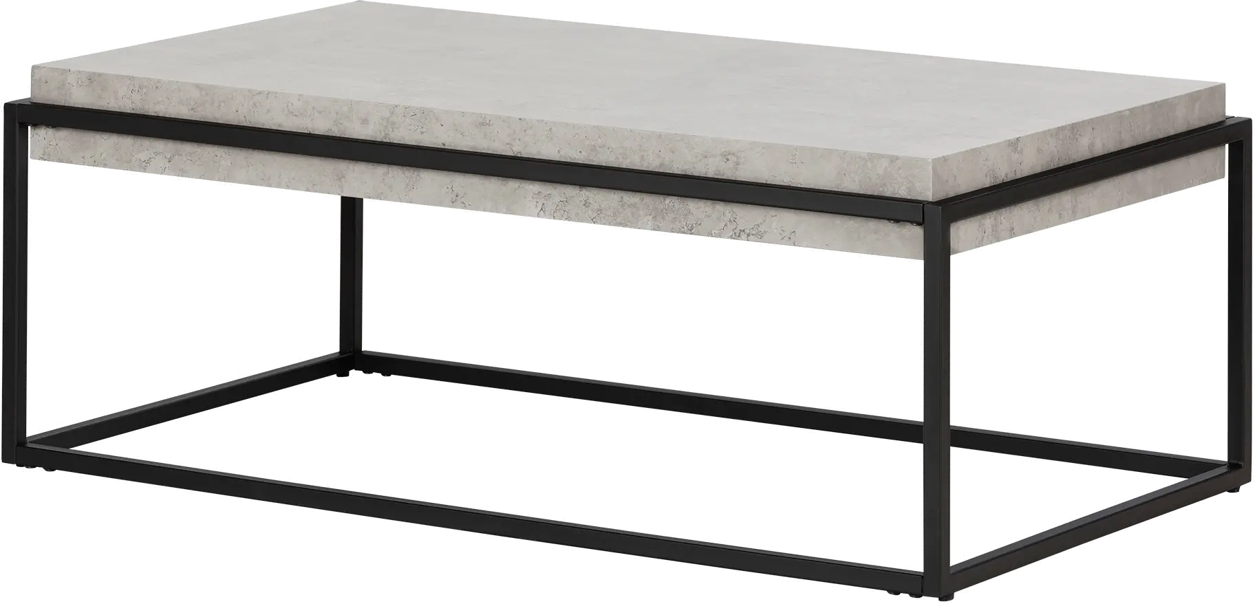 12066 Mezzy Concrete Gray and Black Coffee Table - South Shore-1