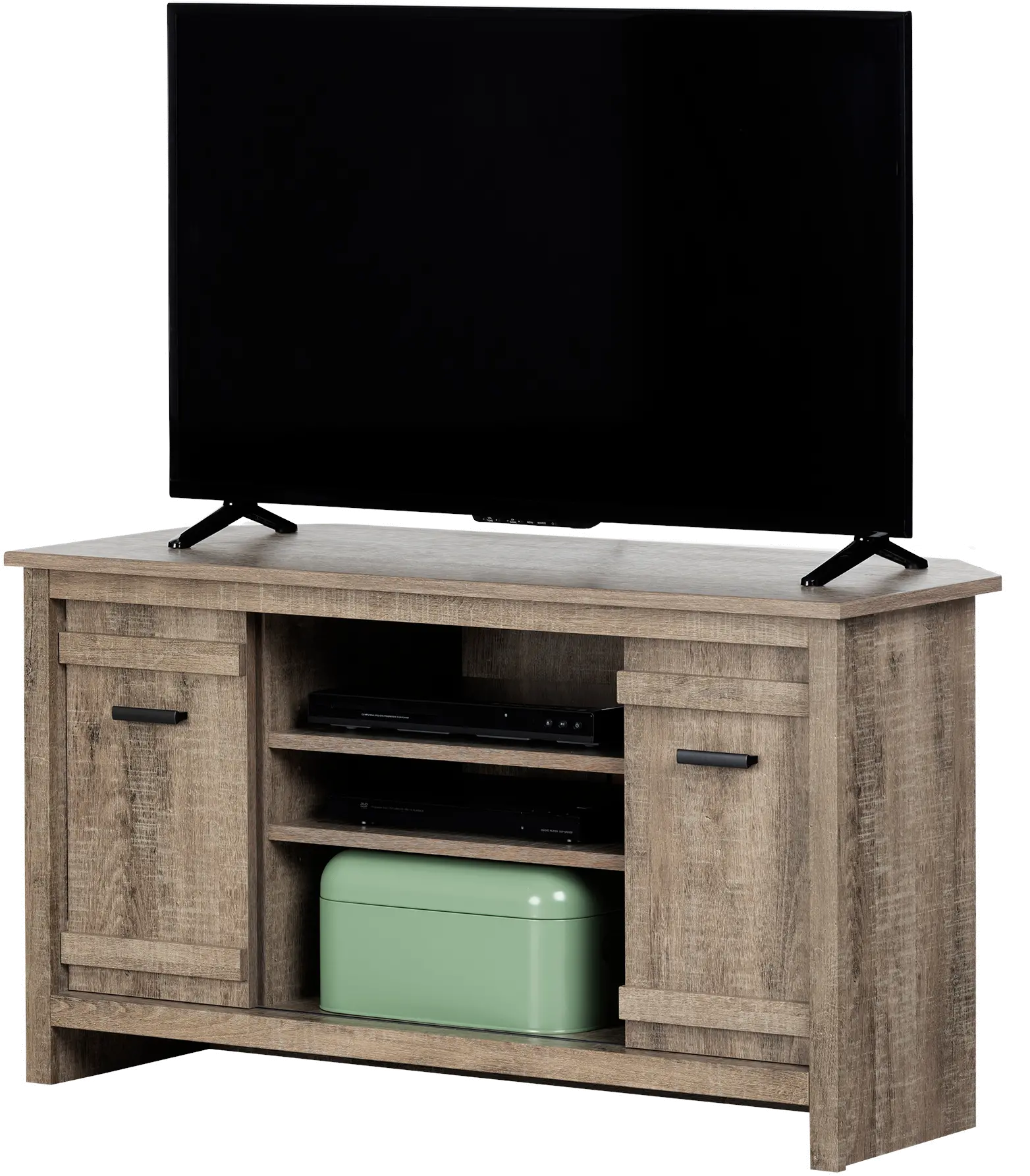 11927 Exhibit 40 Inch Weathered Oak Corner TV Stand - South Shore-1