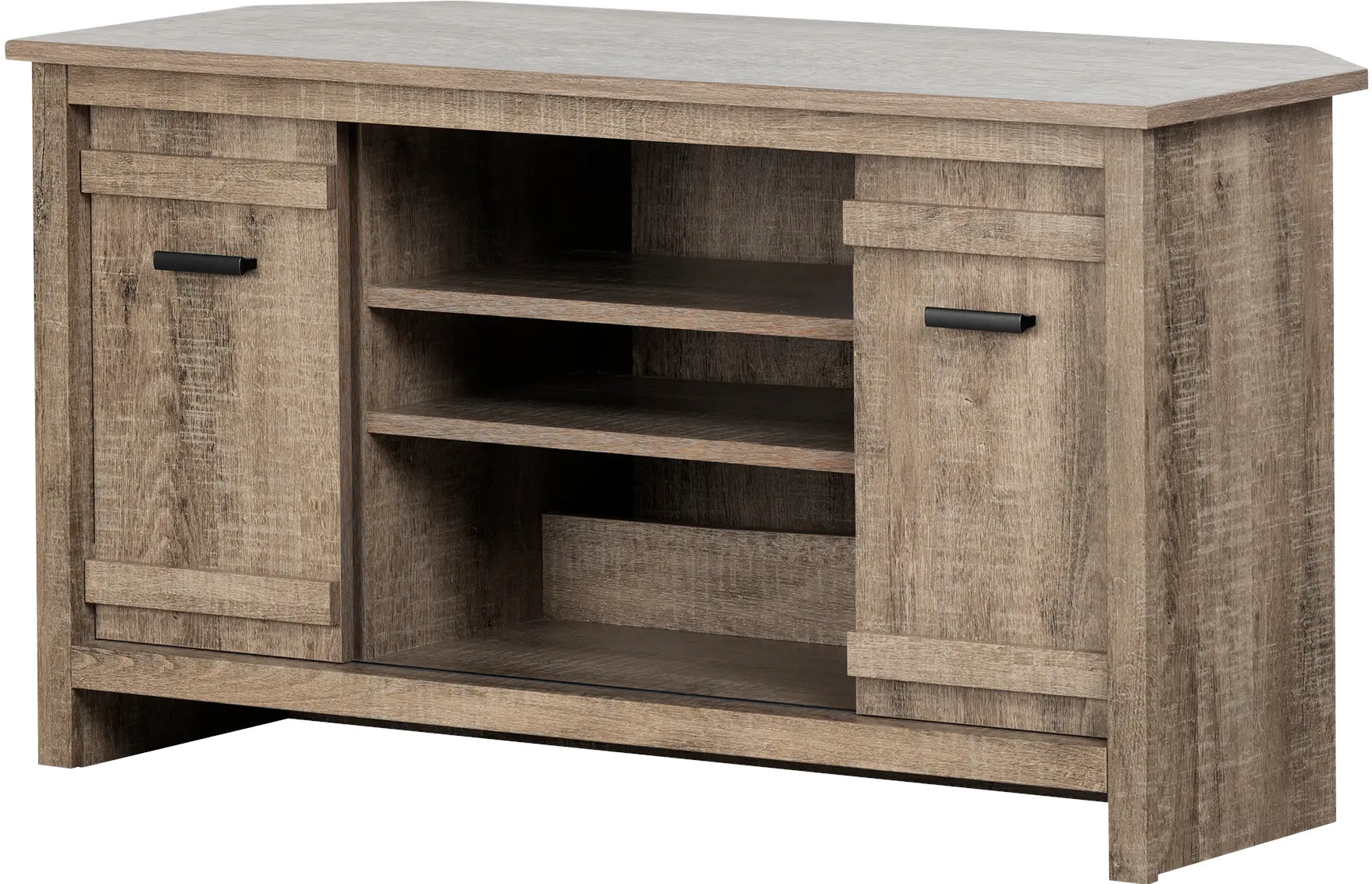 11927 Exhibit 40 Inch Weathered Oak Corner TV Stand - South Shore-4