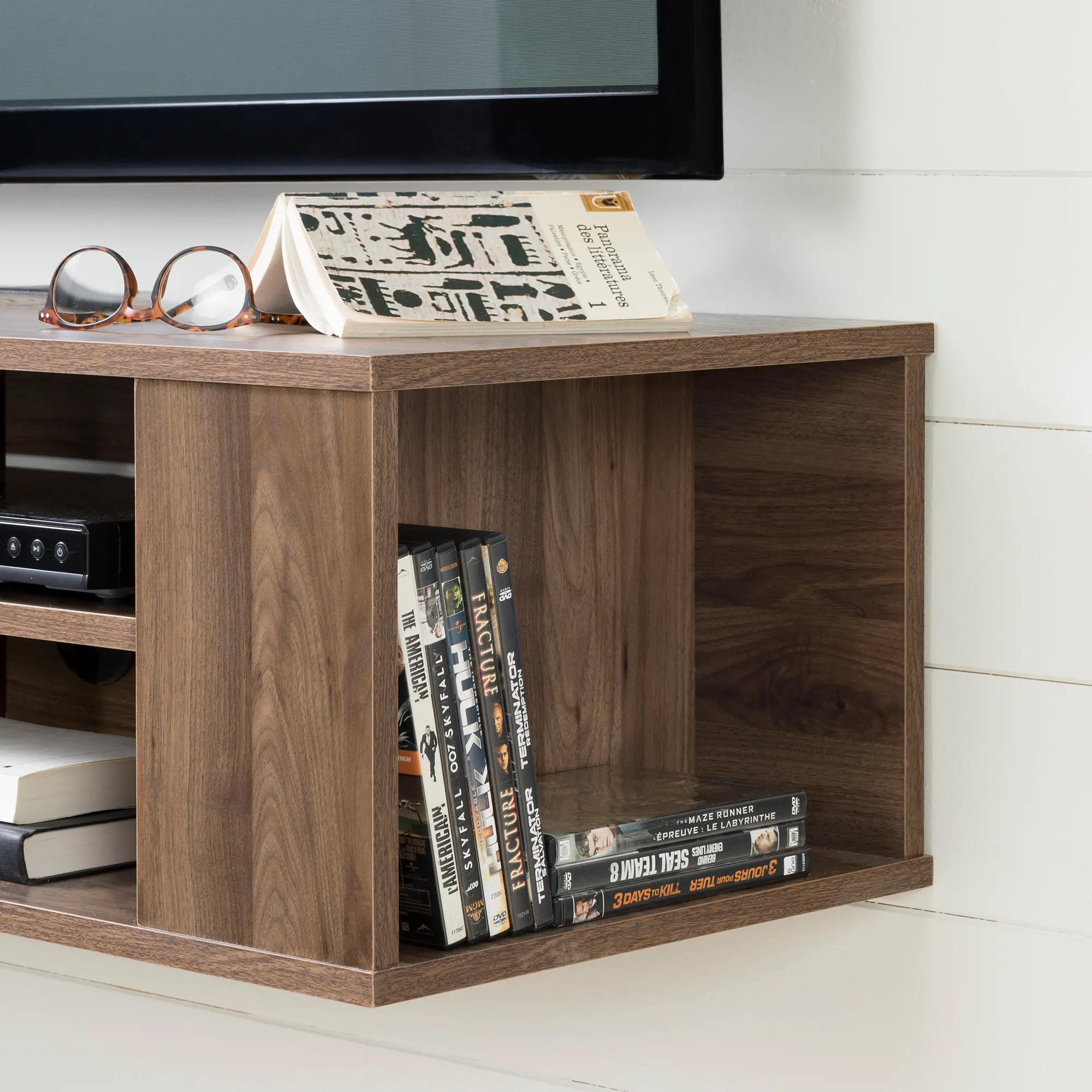 11962 City Life Natural Walnut 48 Inch Wall Mounted Media Console - South Shore-3