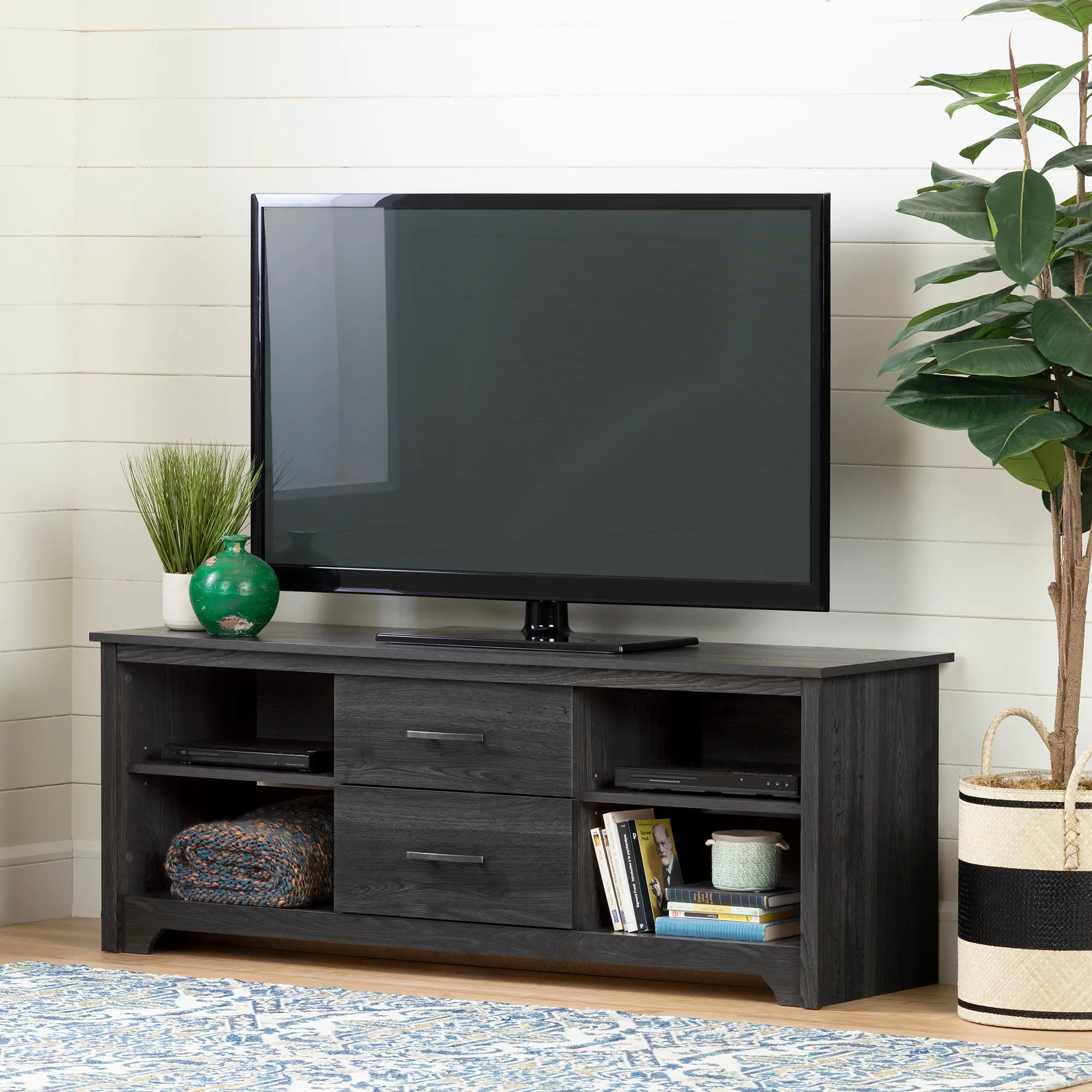 11839 Fusion 60 Inch Gray Oak TV Stand - South Shore-2