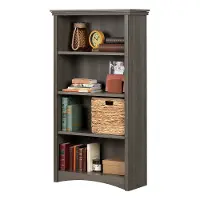 12205 Artwork Gray Maple 4-Shelf Bookcase - South Shore