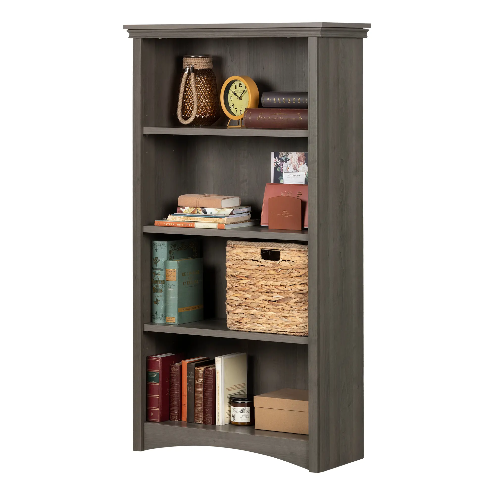12205 Artwork Gray Maple 4-Shelf Bookcase-1