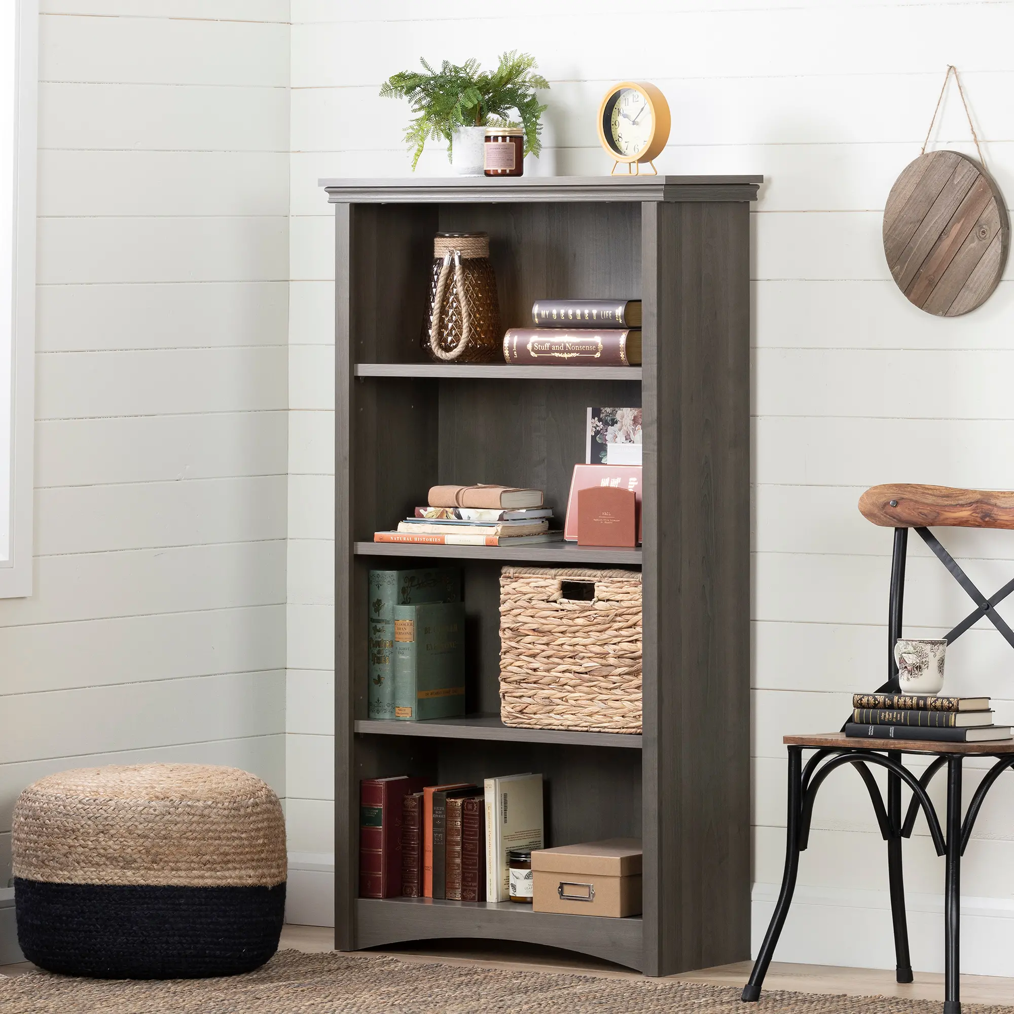12205 Artwork Gray Maple 4-Shelf Bookcase-2