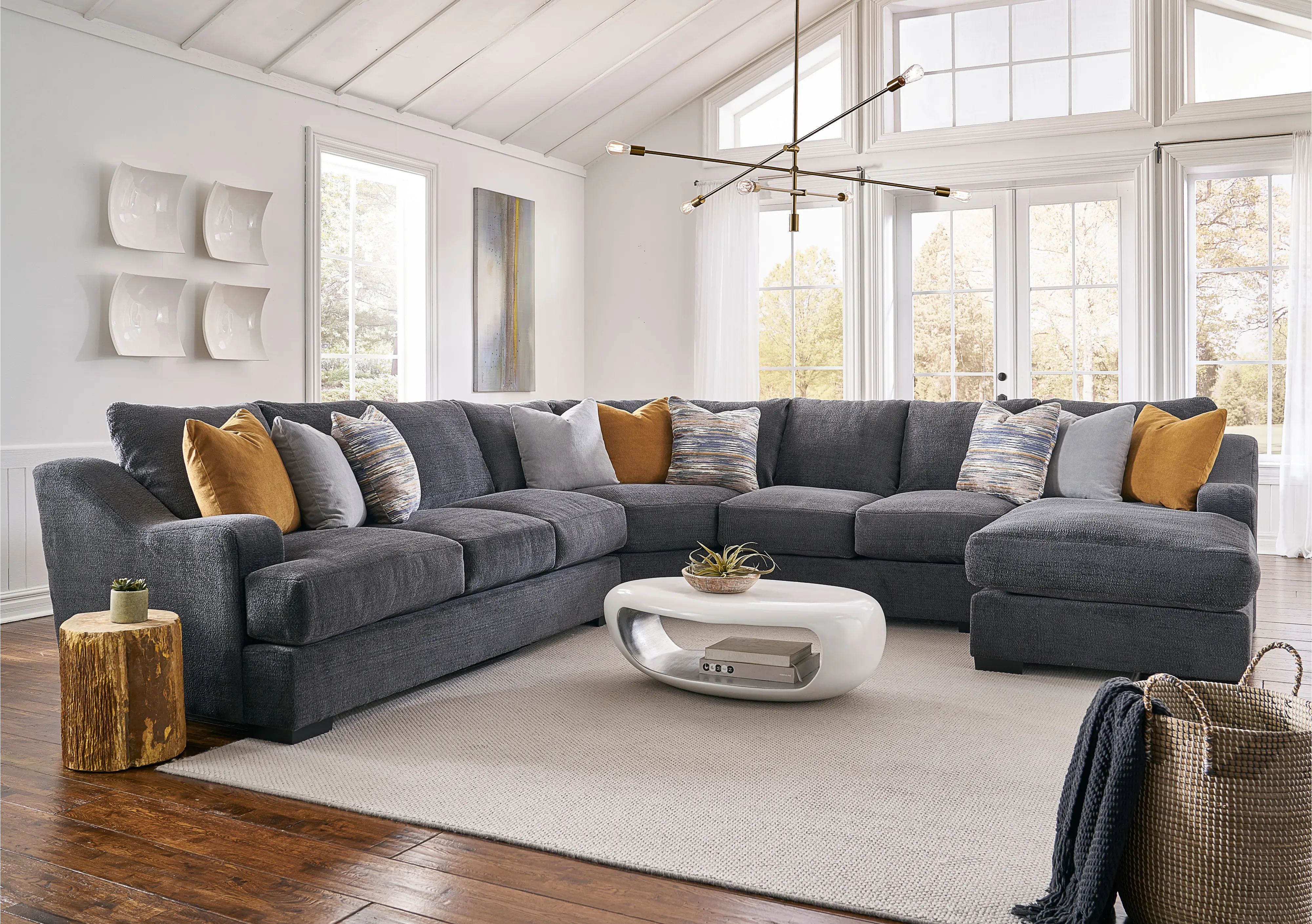 4PC/CLNGER/GRPHT/OP2 Challenger Gray 4 Piece Sectional-3