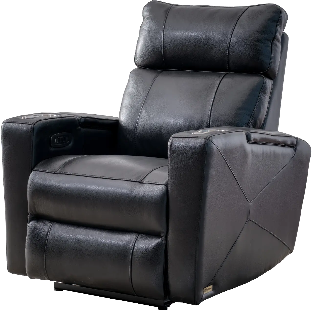 Carter Black Leather-Match Triple Power Theater Recliner-11