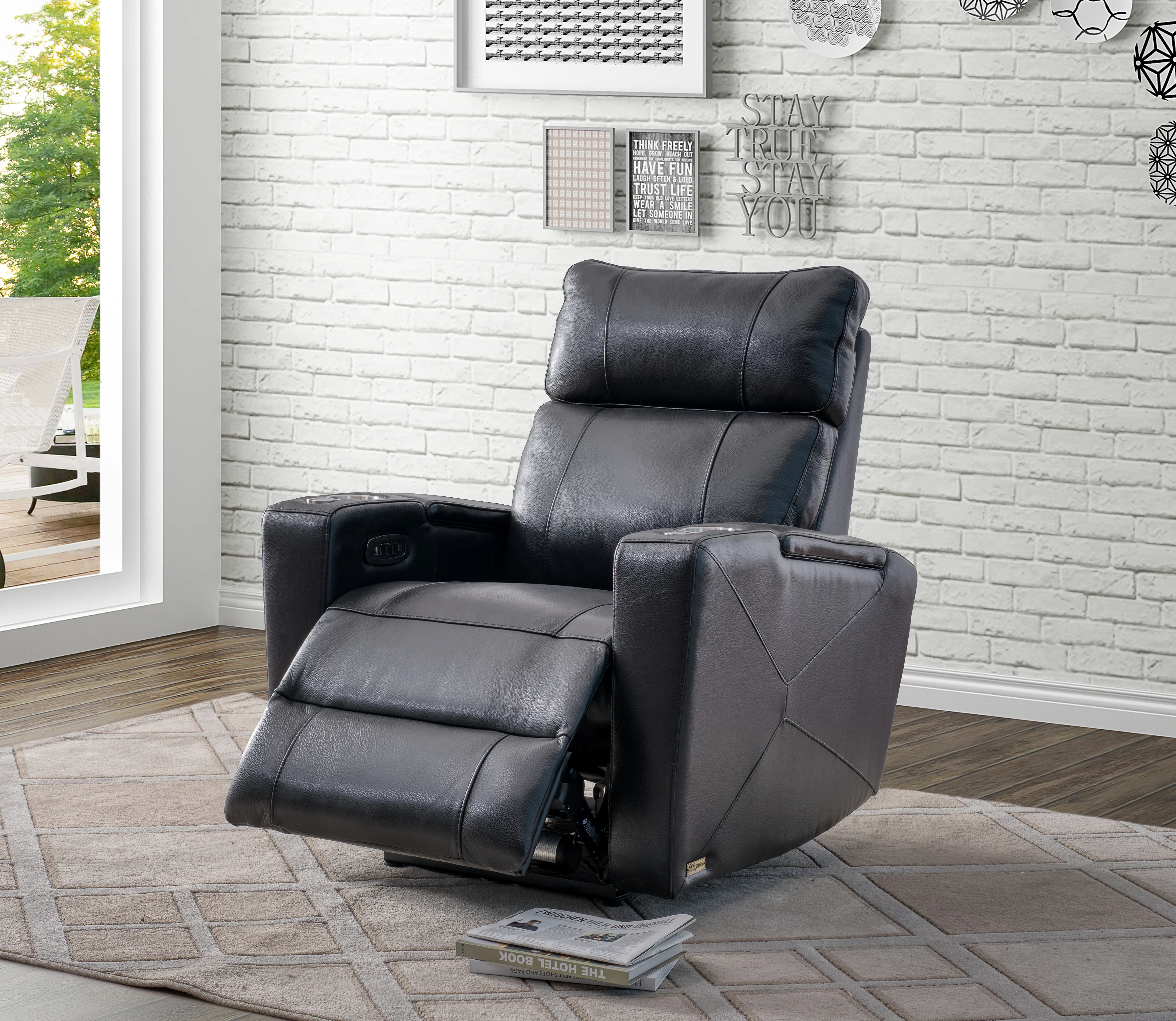 Carter Black Leather-Match Triple Power Theater Recliner-3