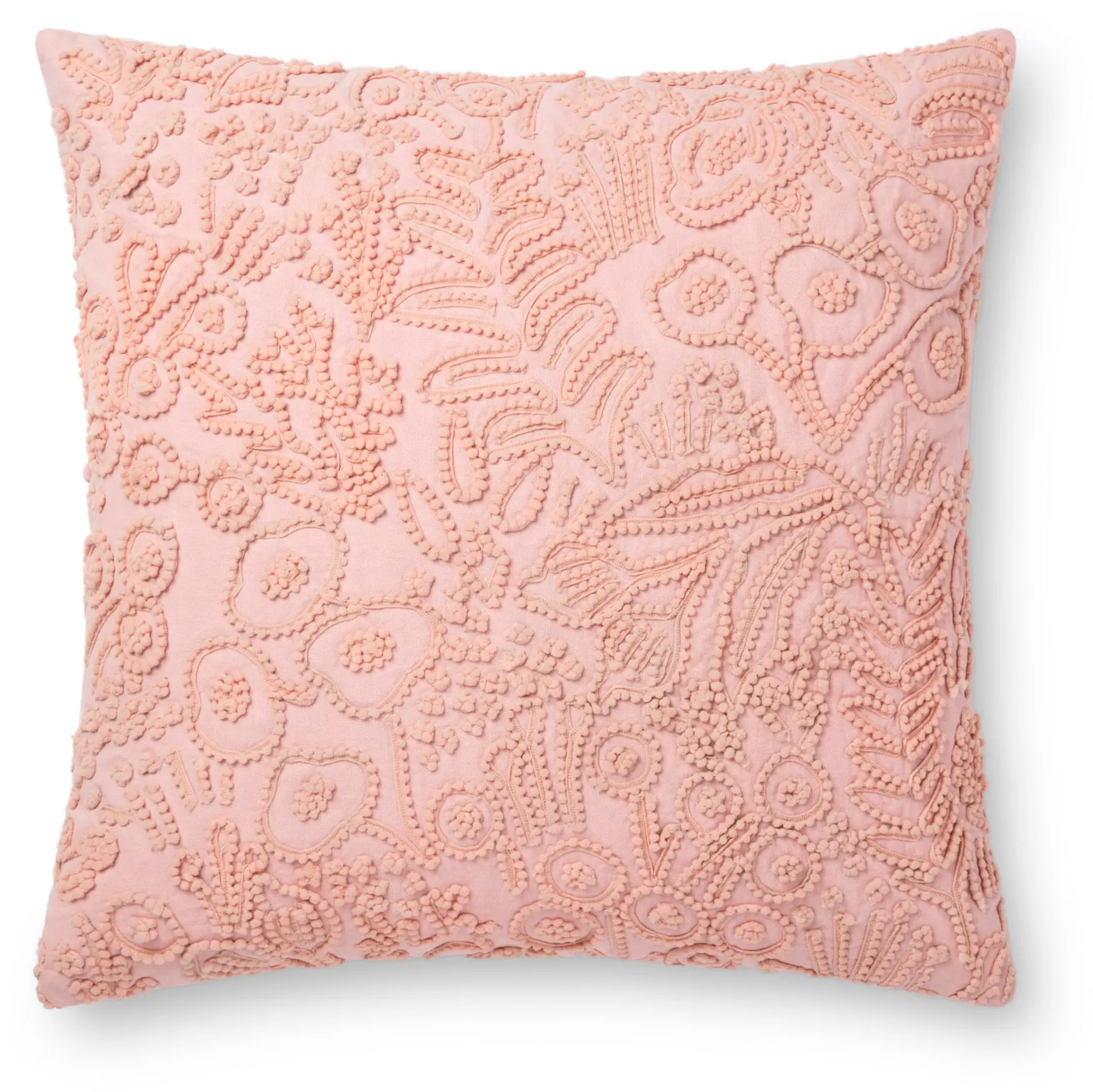 P6030-RP-ROSE Rose Pink Cotton Throw Pillow-1