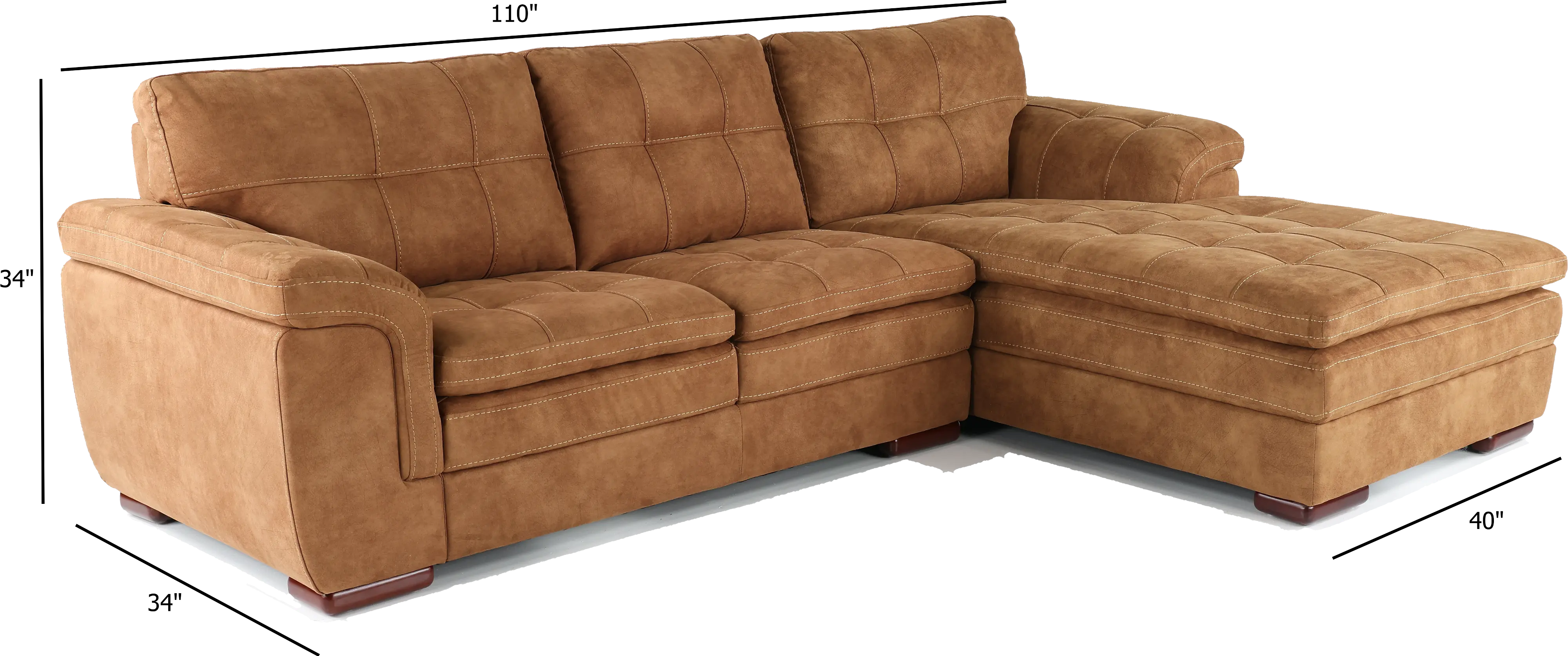 Sandy Brown 2 Piece Chaise Sectional-3