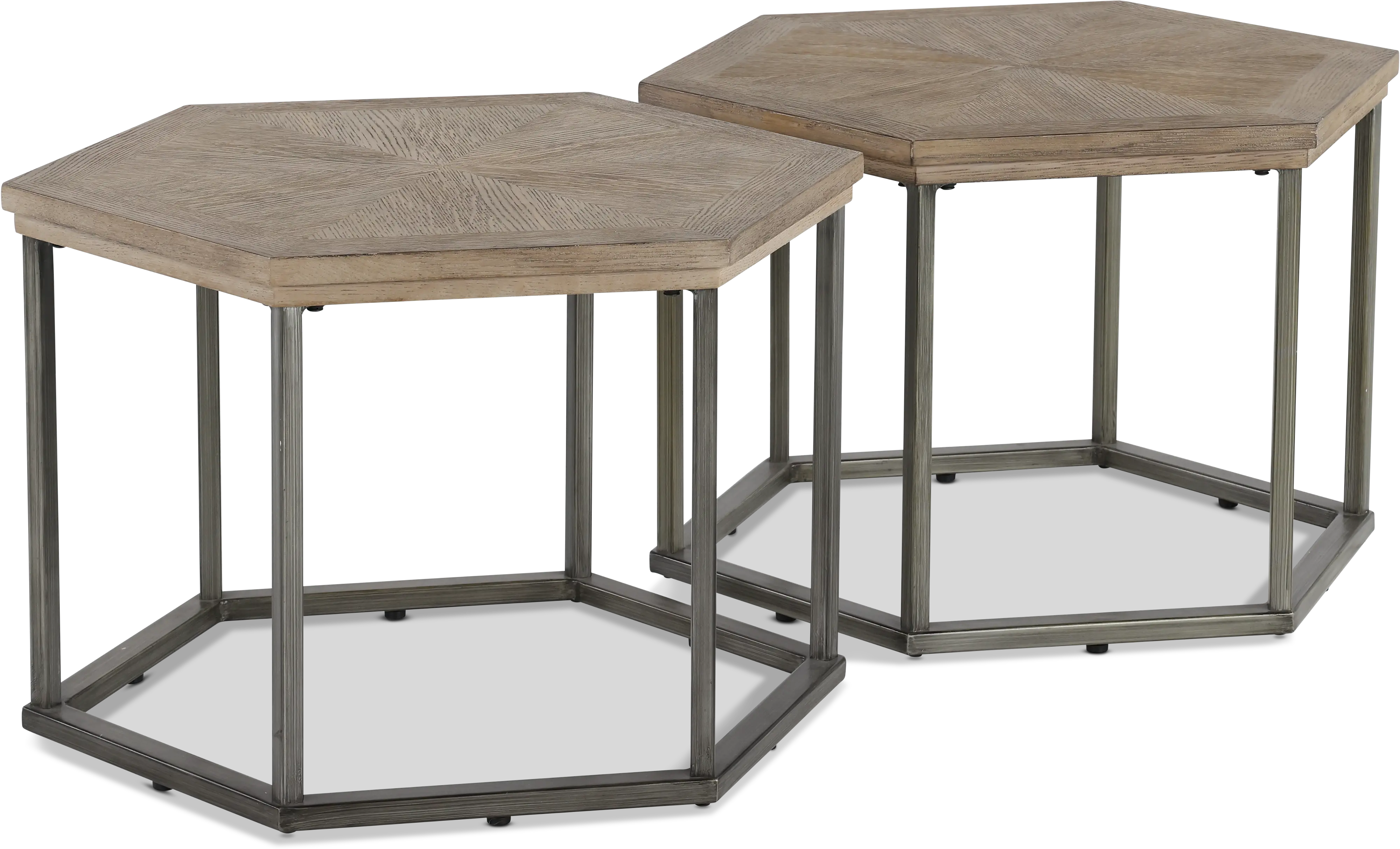Addison Cove Ash Blonde and Metal 2 Piece Coffee Table Pair-3