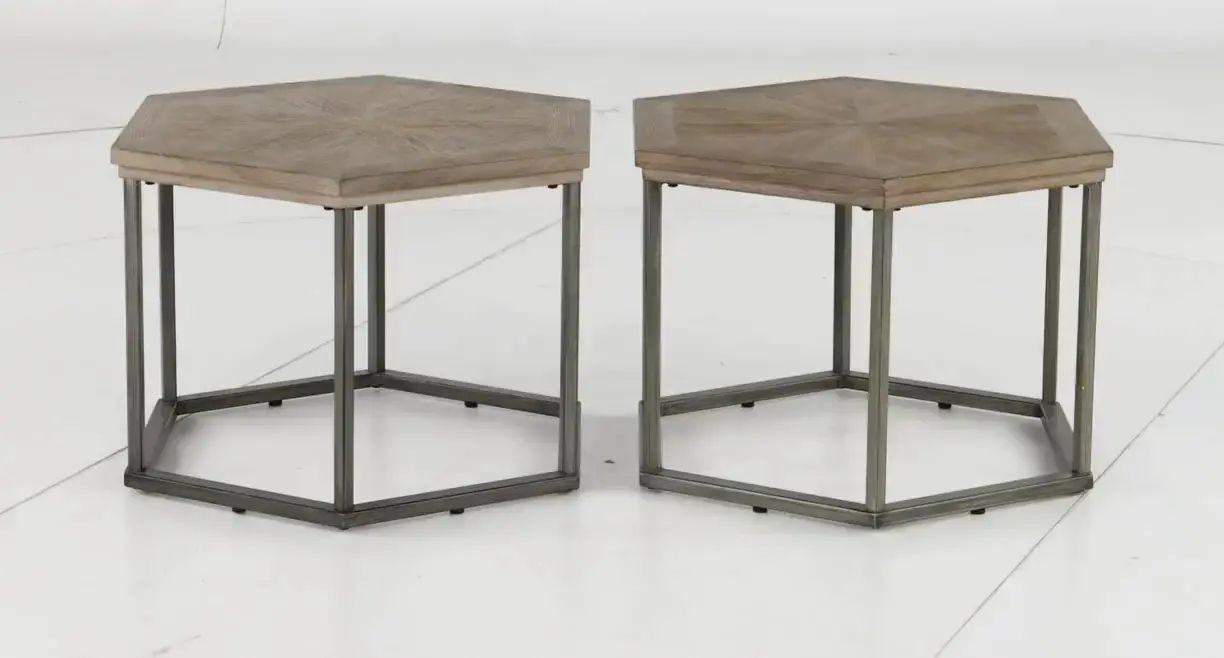Addison Cove Ash Blonde and Metal 2 Piece Coffee Table Pair-6