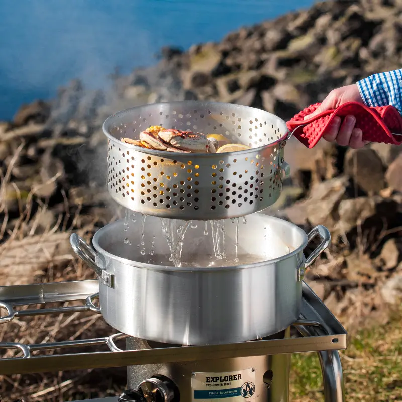 DP10 Camp Chef 10.5 Quart Aluminum Frying Pot Set-2